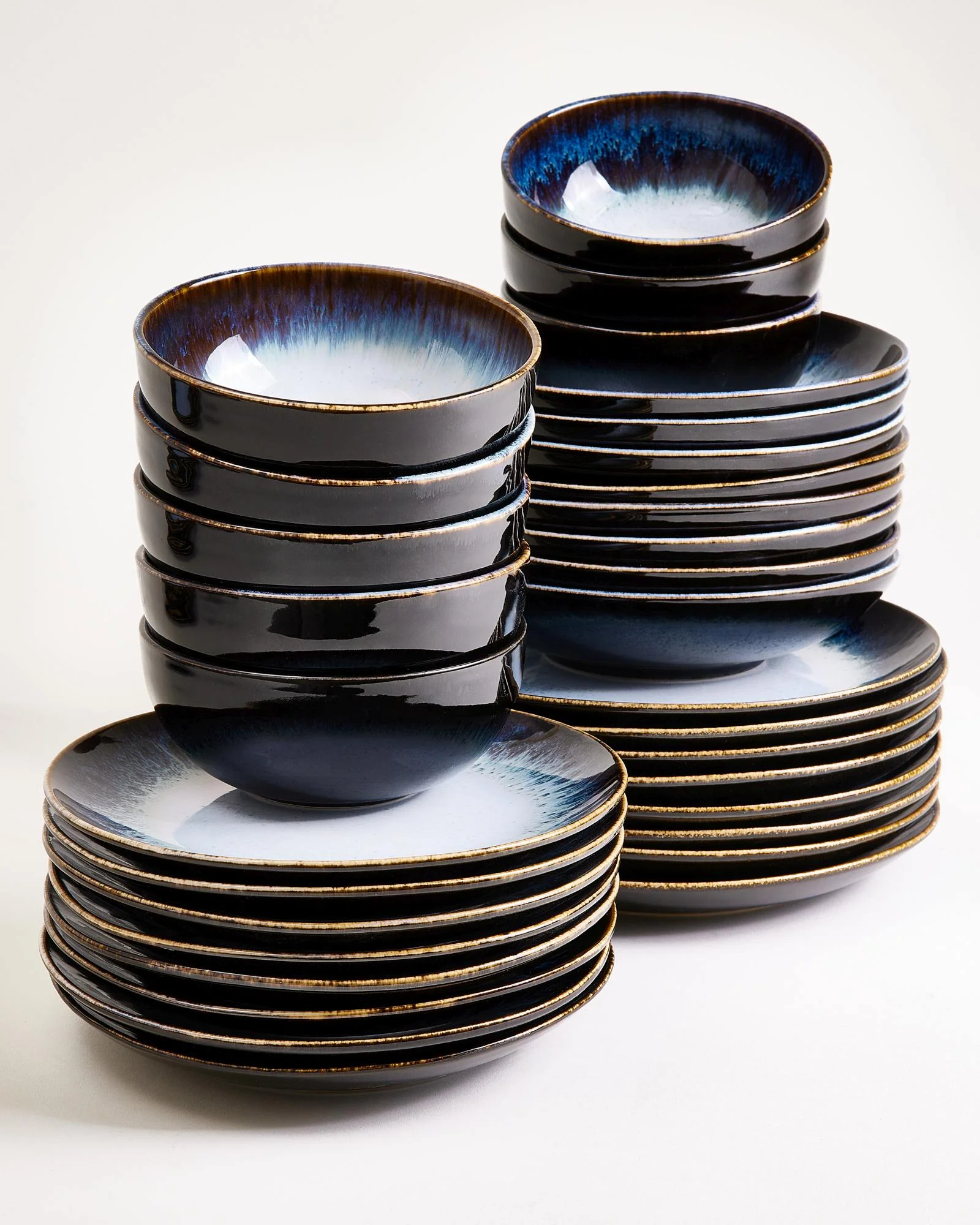 Alcachofra Geschirr-Set schwarzblau 32-teilig