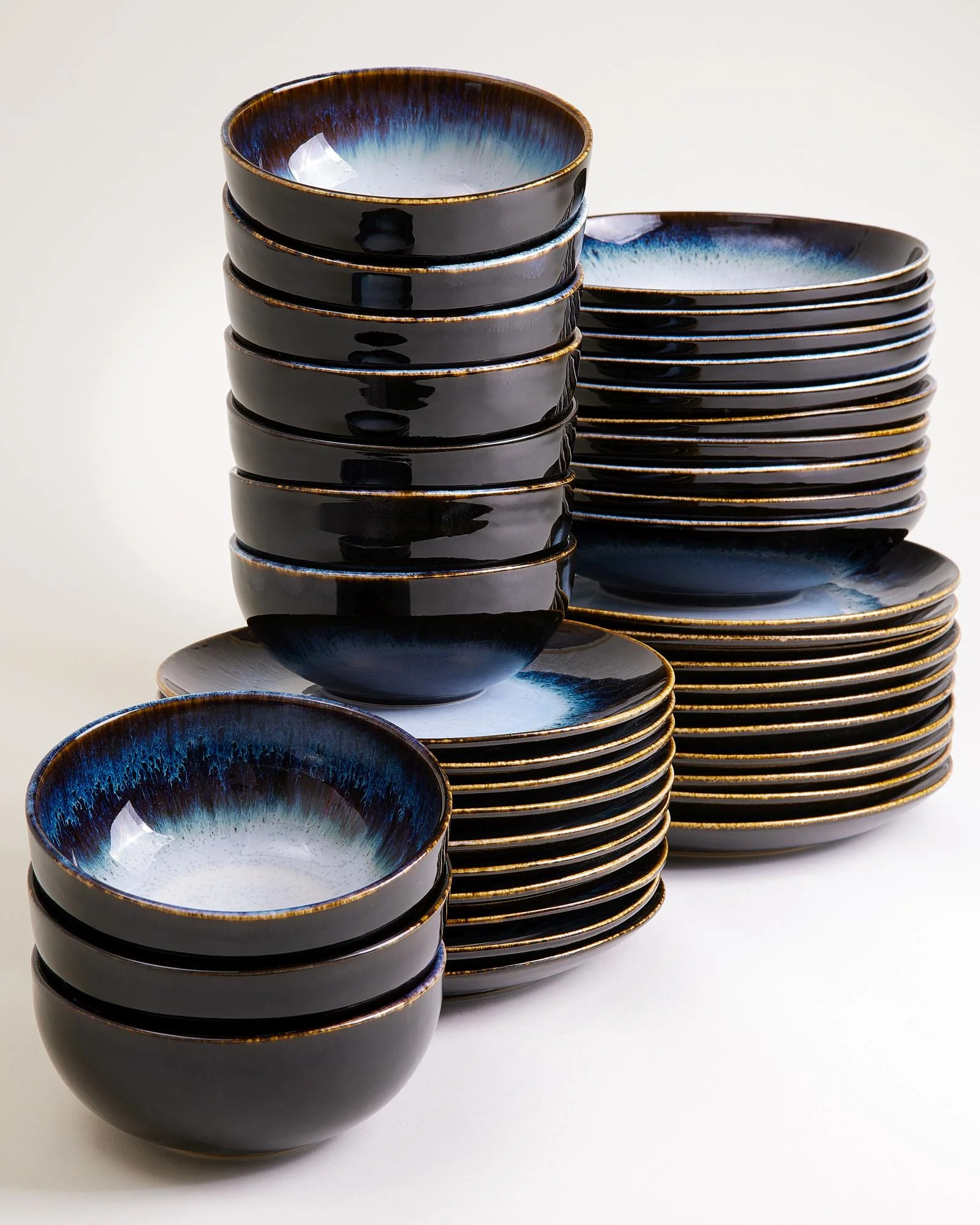 Alcachofra Geschirr-Set schwarzblau 40-teilig