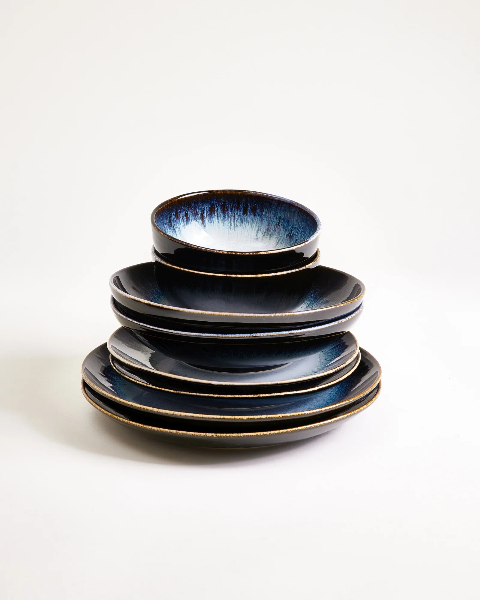 Alcachofra Geschirr-Set schwarzblau 8-teilig