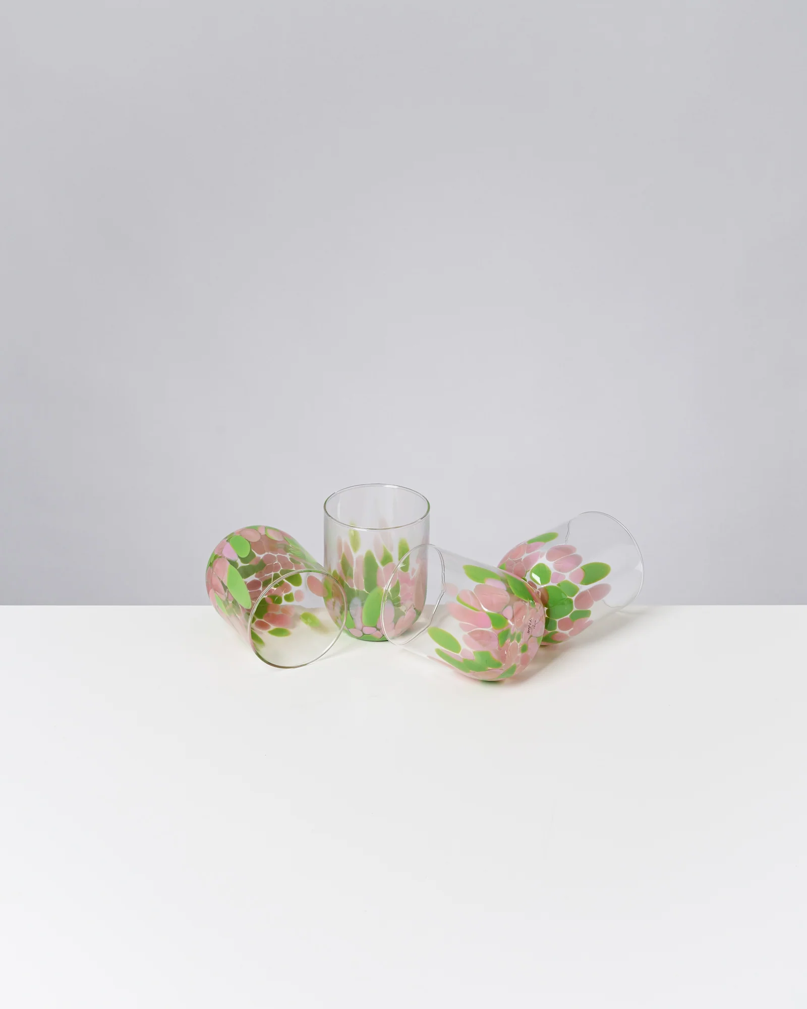 Alegria Glas groß rosa grün 4er-Set