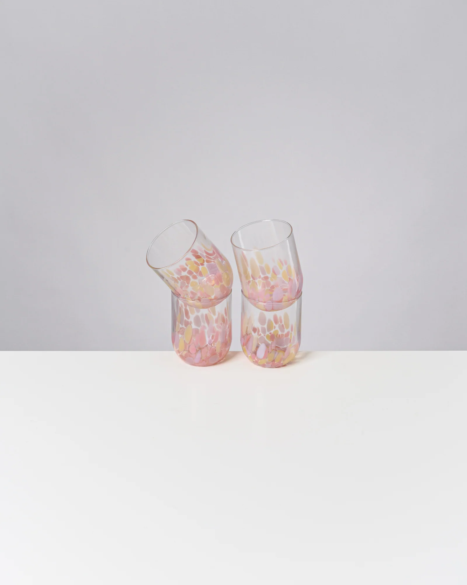 Alegria Glas groß rosa sand 4er-Set