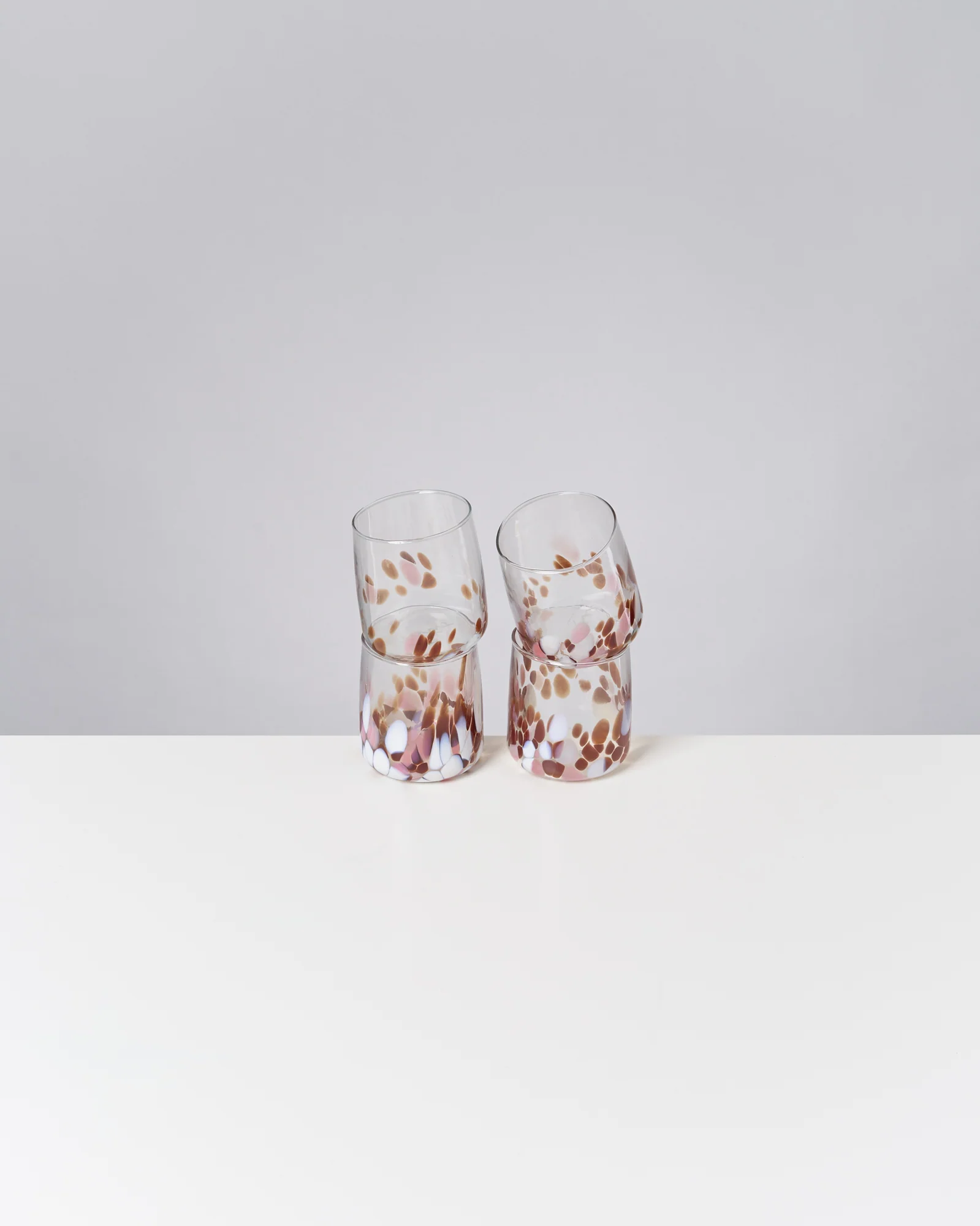 Alegria Glas klein bernstein rosa 4er-Set