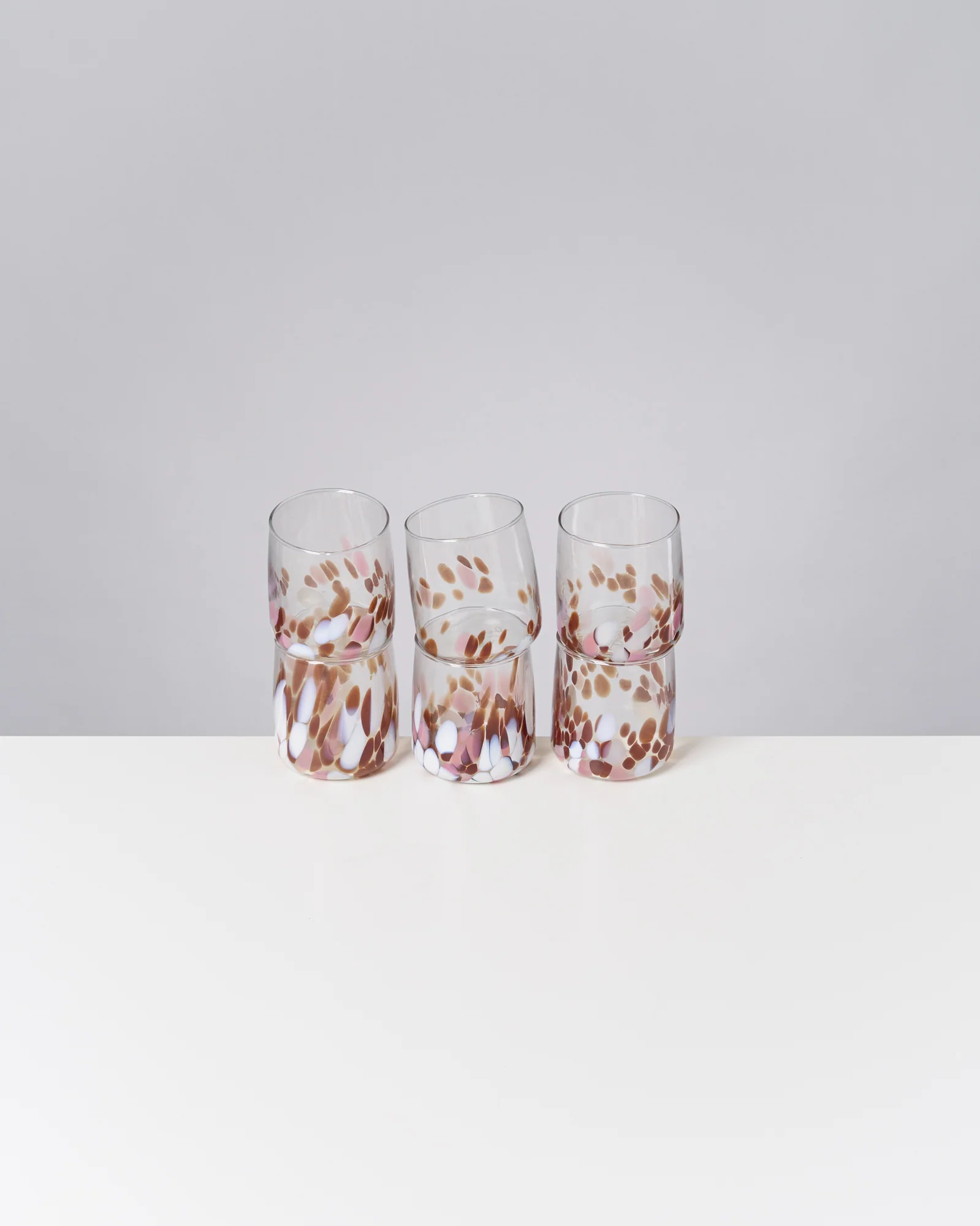 Alegria Glas klein bernstein rosa 6er-Set
