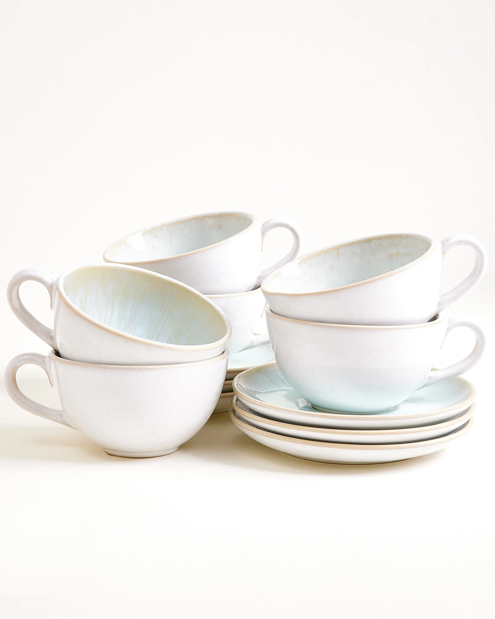 Areia Teetasse & Untertasse groß classic azur 6er-Set