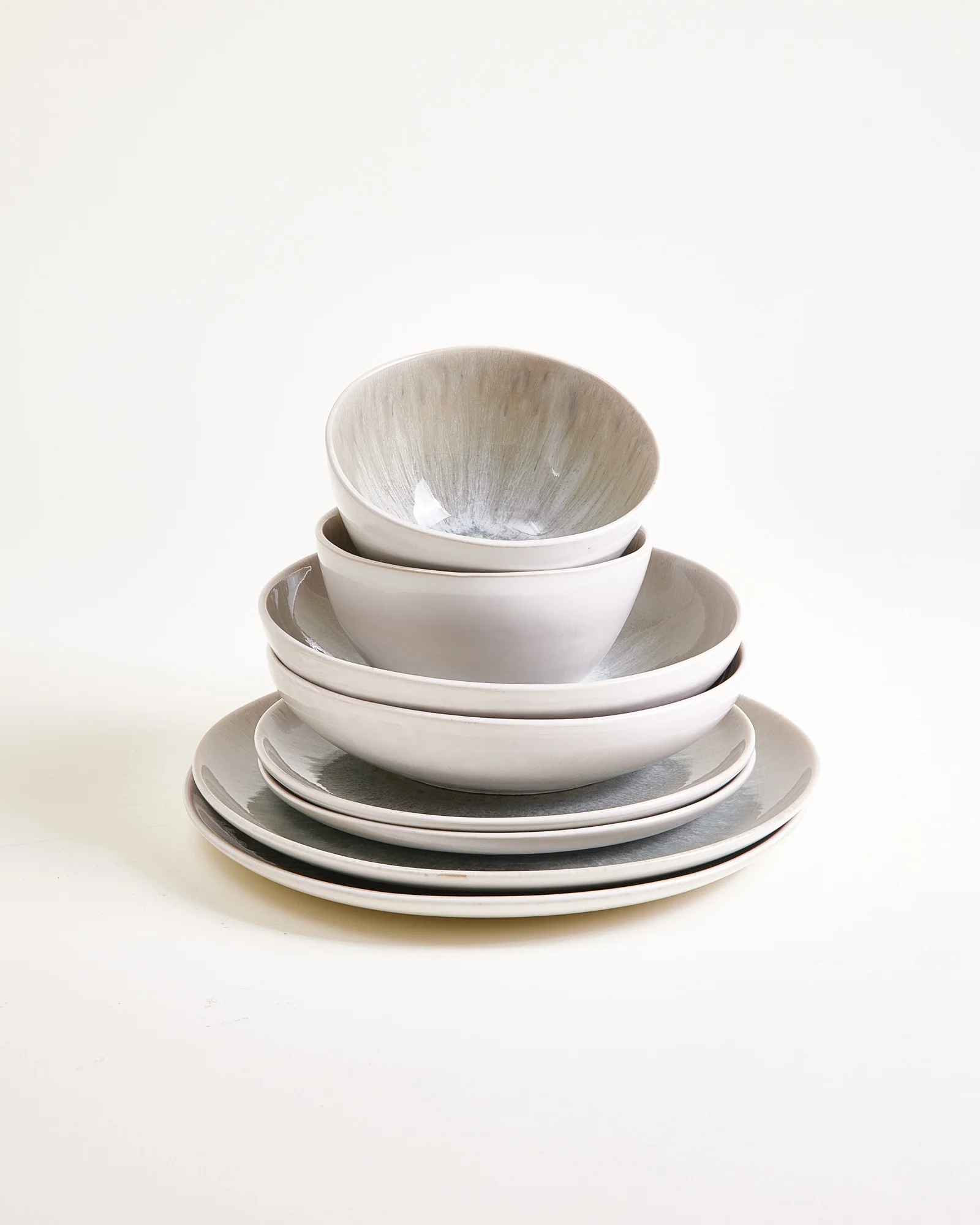 Areia Geschirr-Set grau 8-teilig