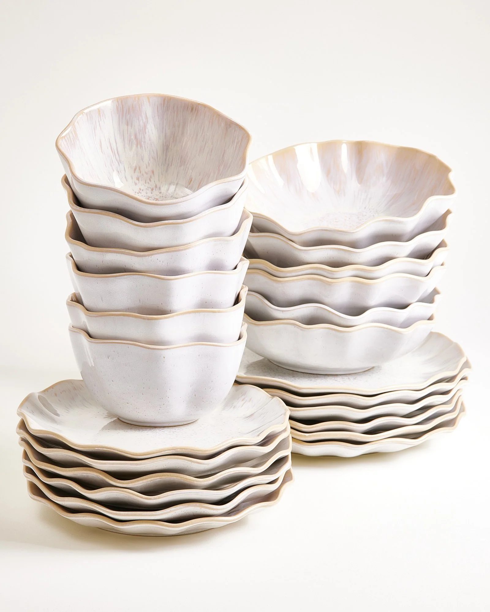 Areia Geschirr-Set shell sand 24-teilig