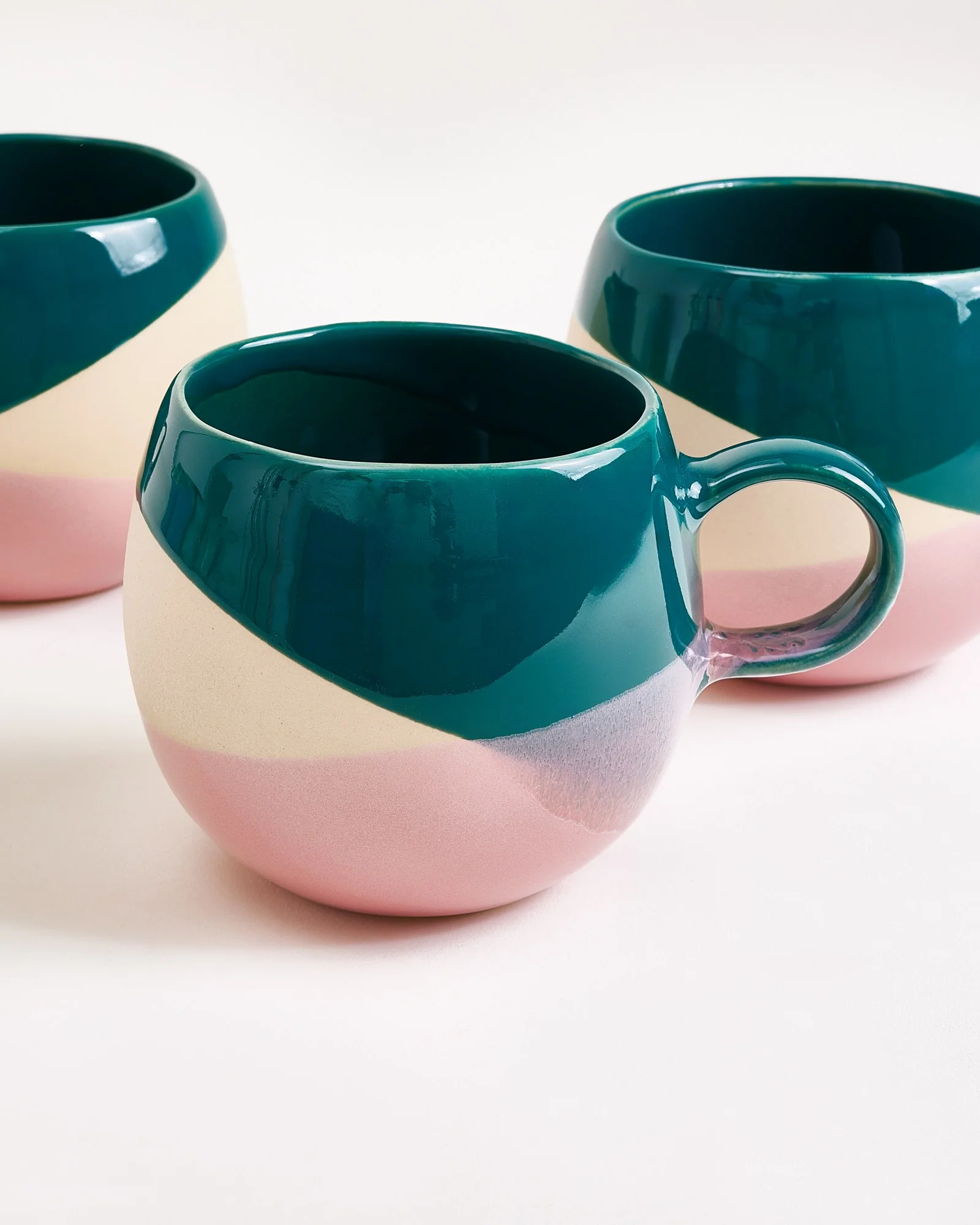 Bica Tasse groß dunkelgrün sand rosa 6er-Set - Image 2