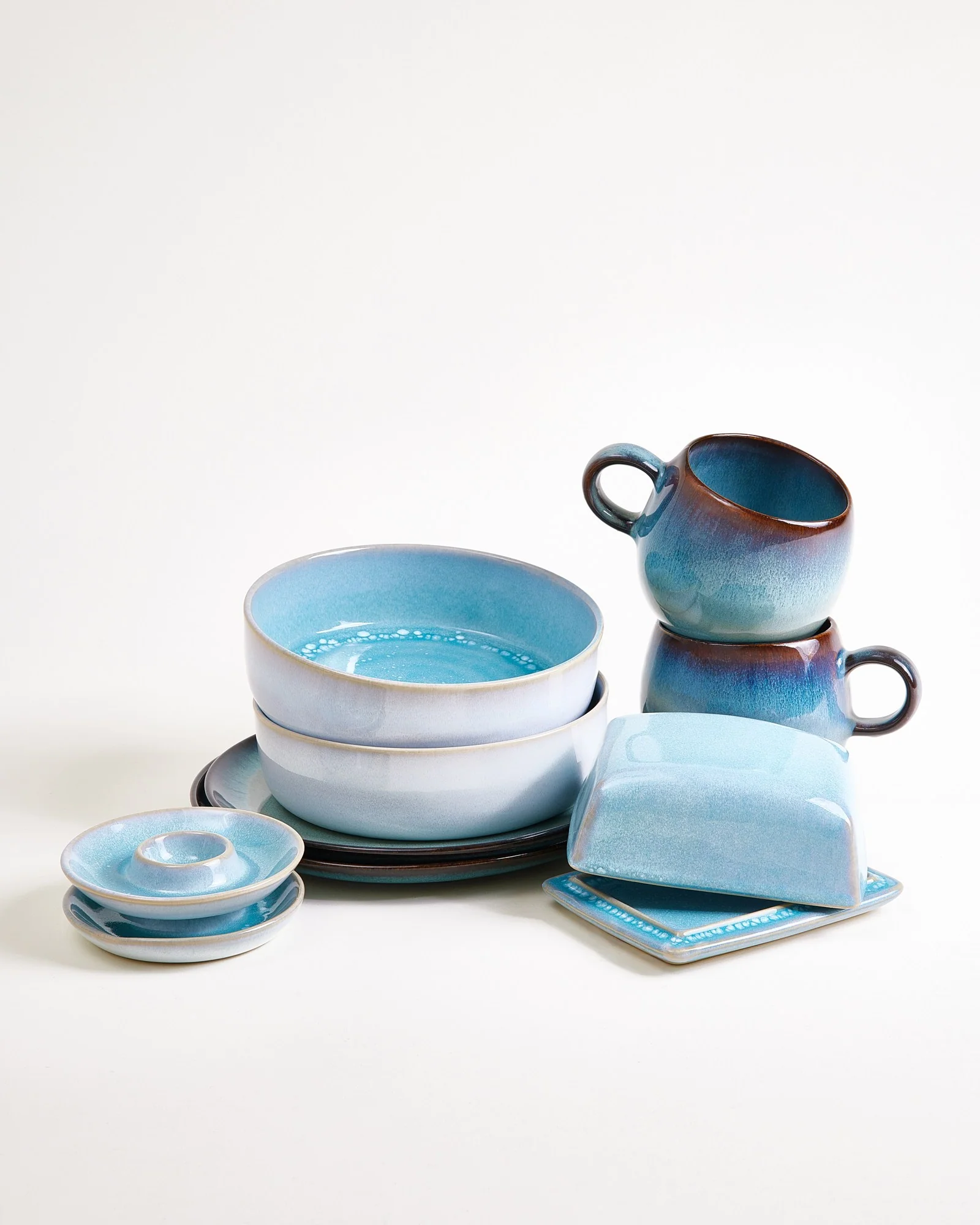 Geschirr-Set Blue Horizon aqua grünblau 9-teilig