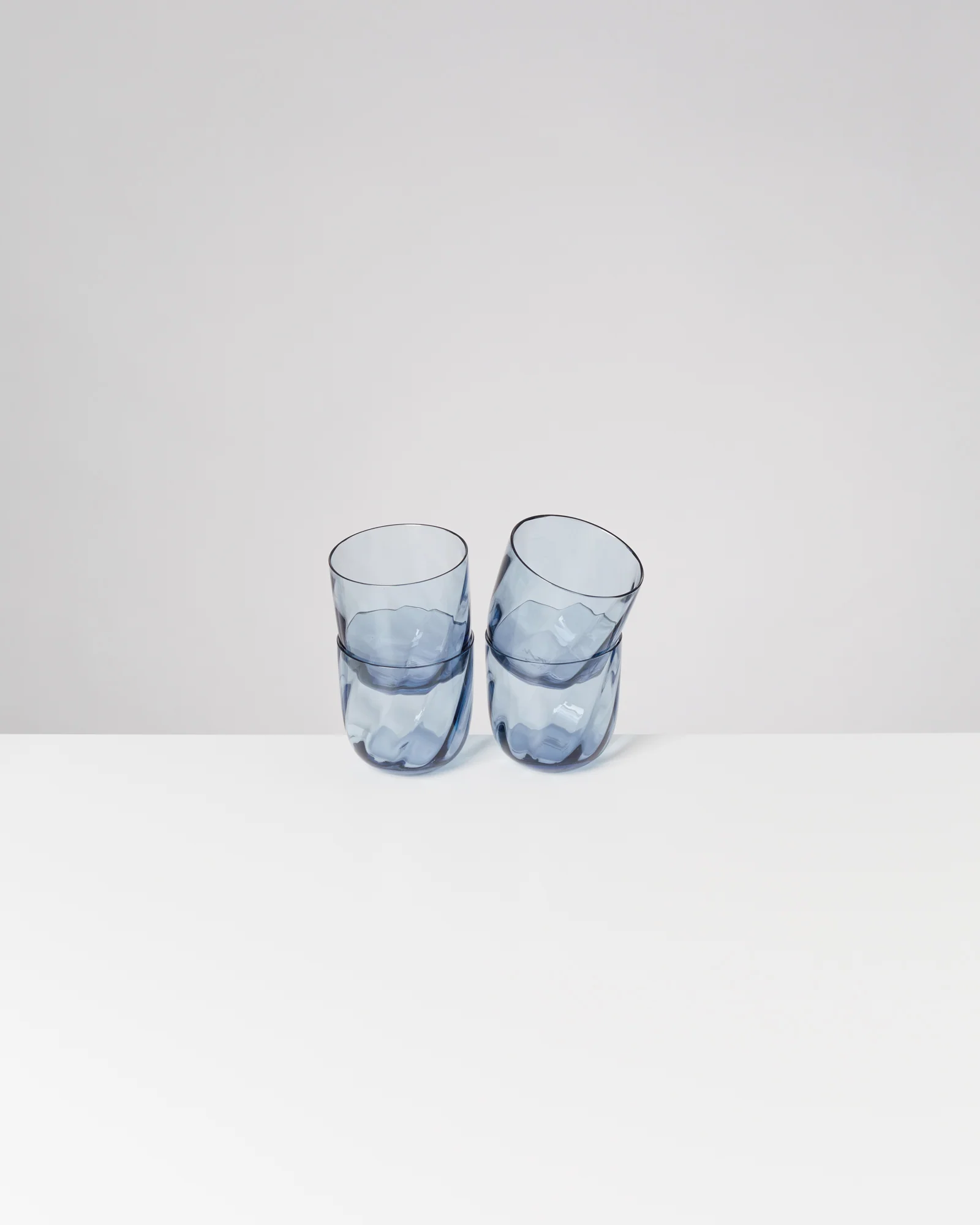 Calma Glas klein swirl blau 4er-Set