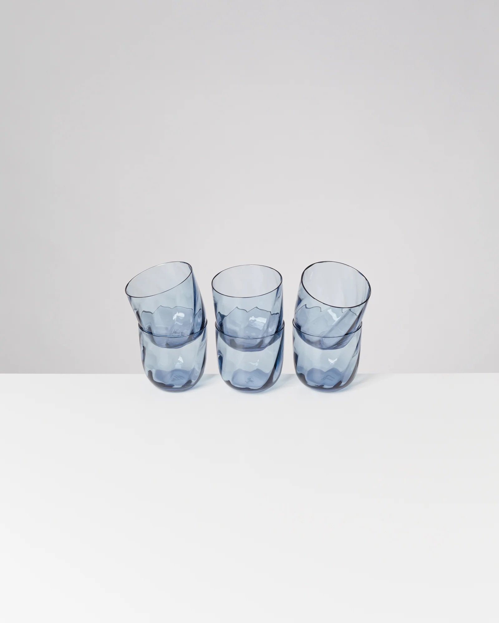 Calma Glas klein swirl blau 6er-Set
