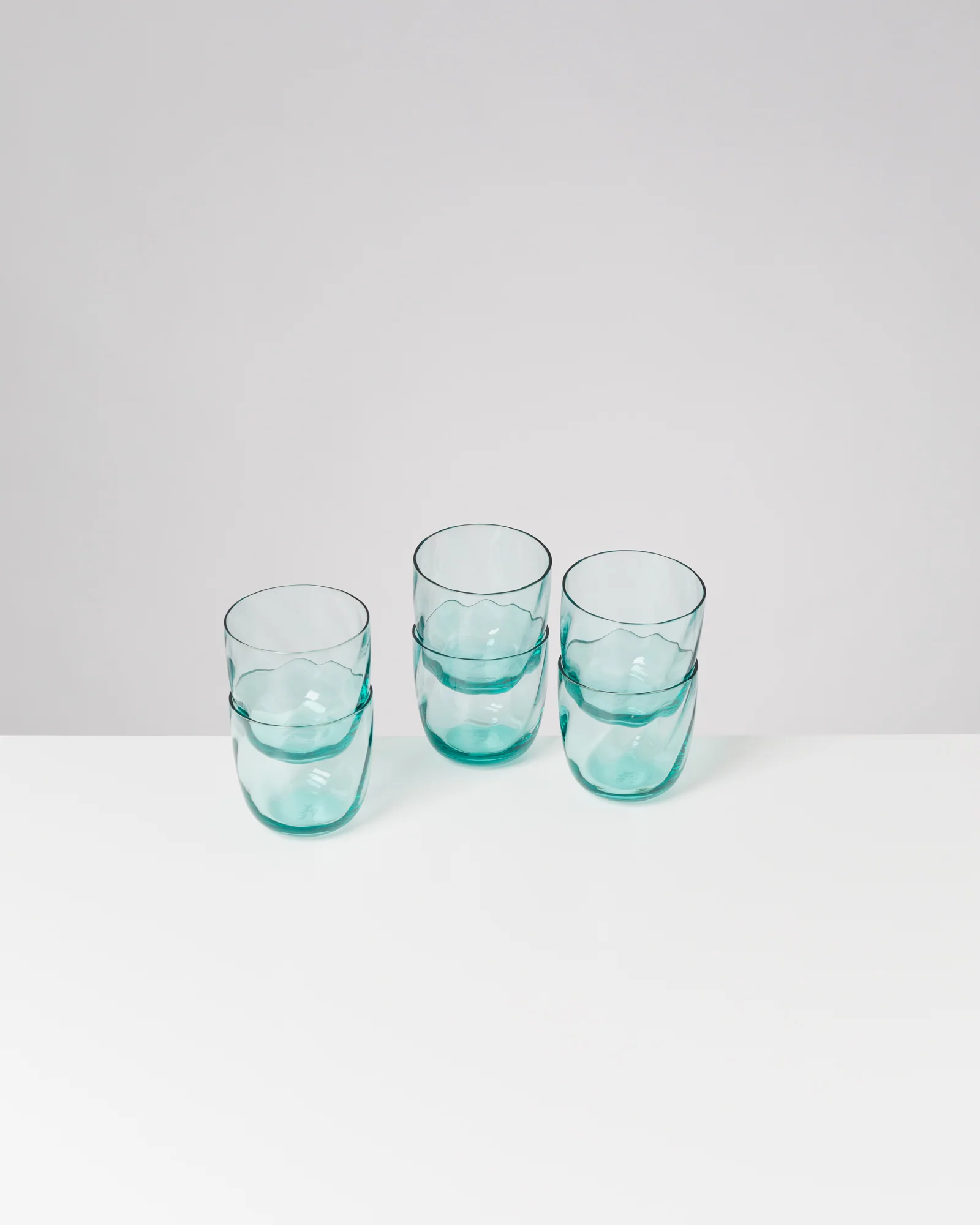 Calma Glas klein swirl grün 6er-Set