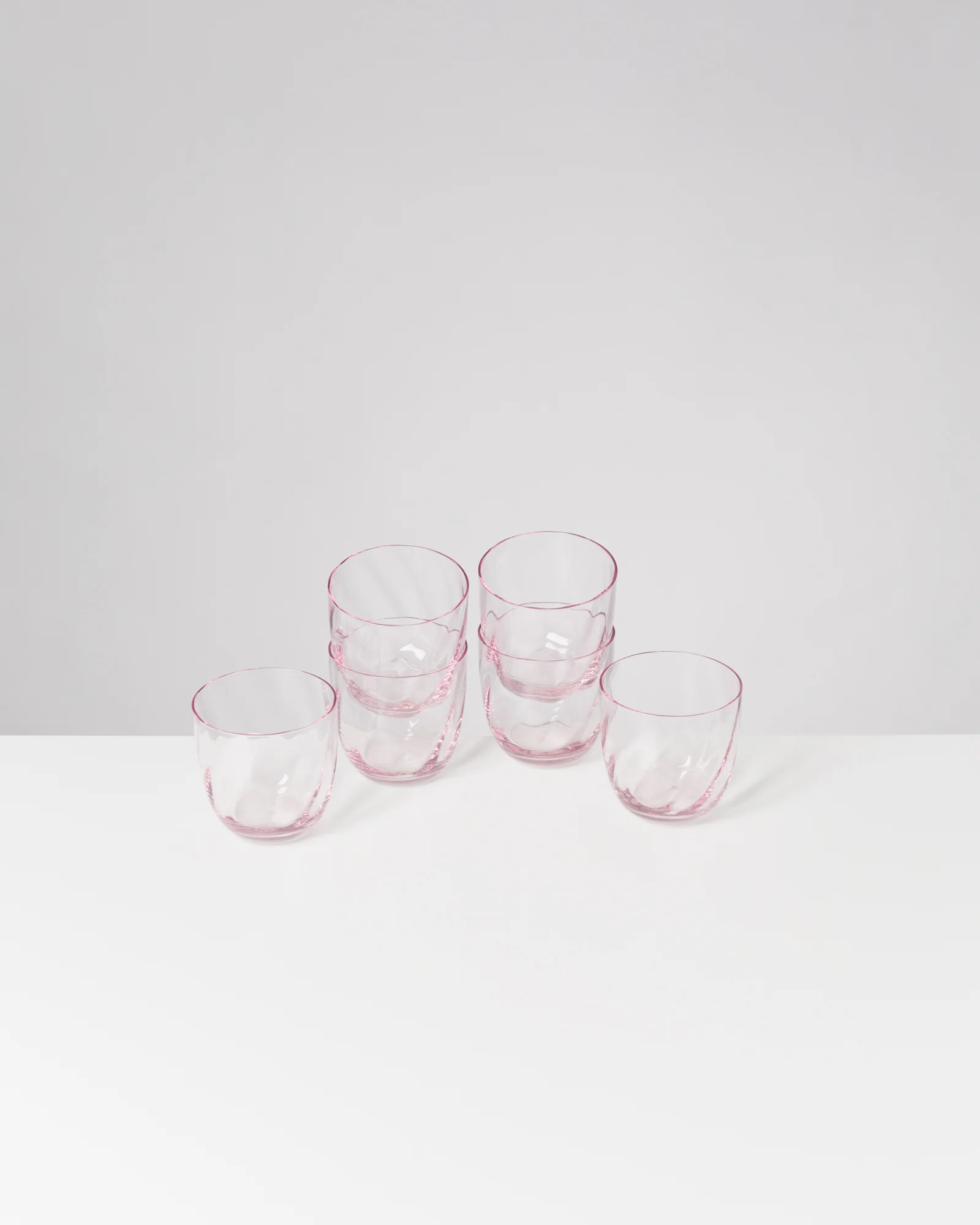 Calma Glas klein swirl rosé 6er-Set