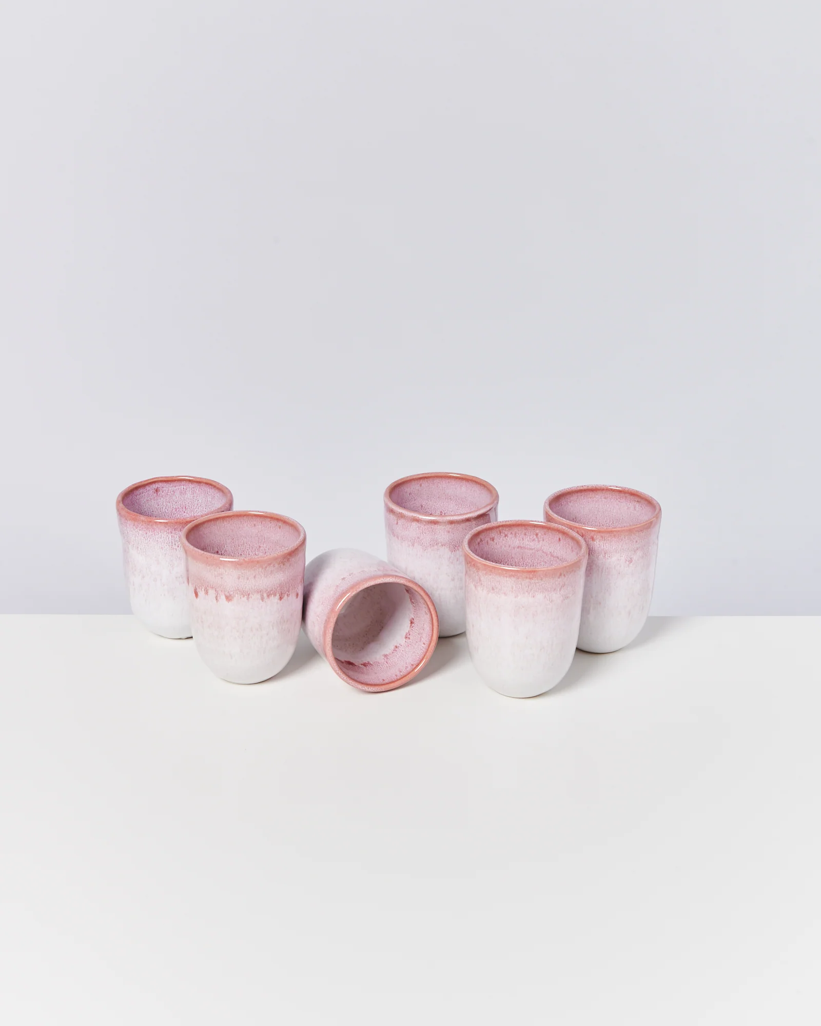 Copa Alto Becher groß rosa weiß 6er-Set