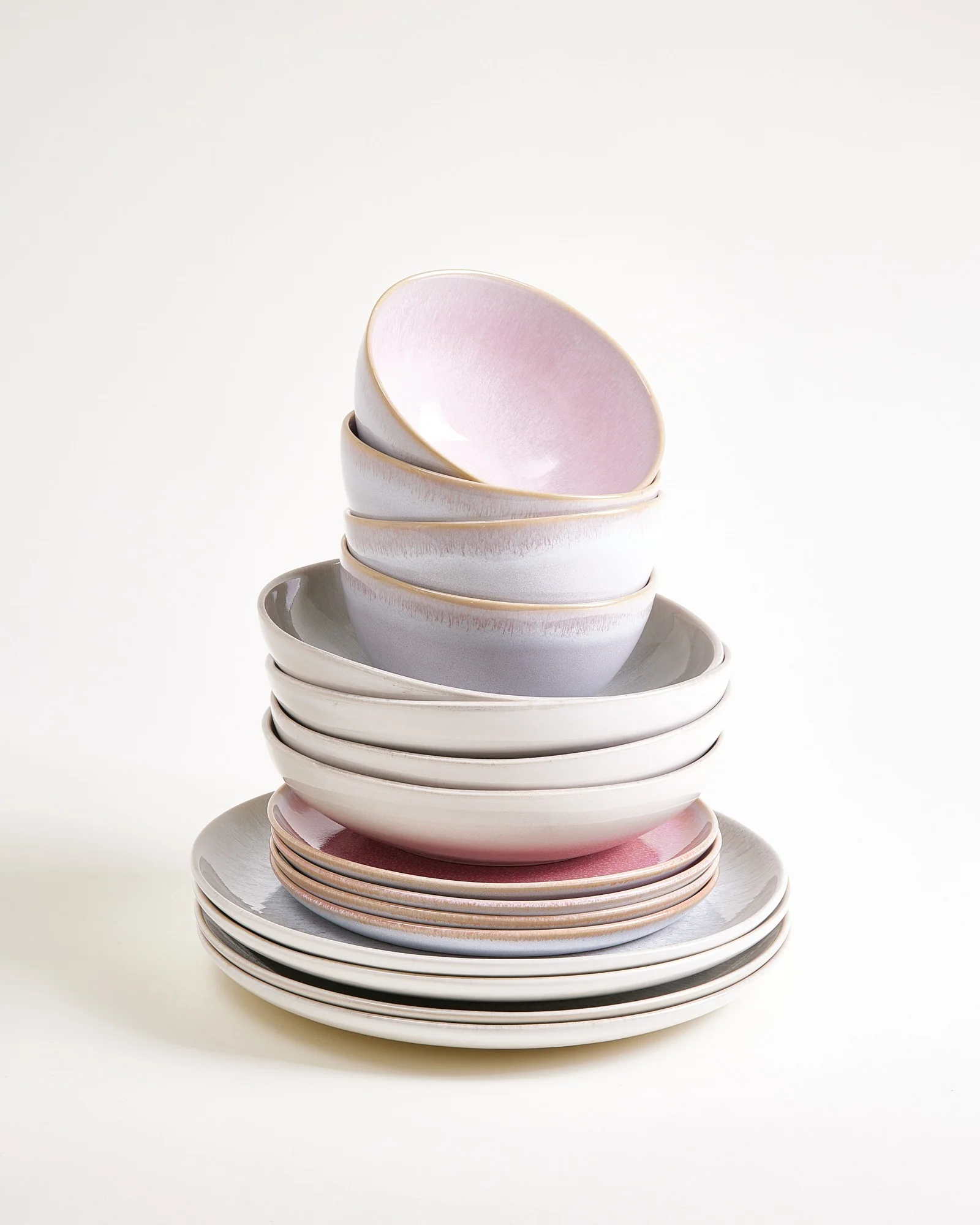 Geschirr-Set Endless Summer grau rosé 16-teilig