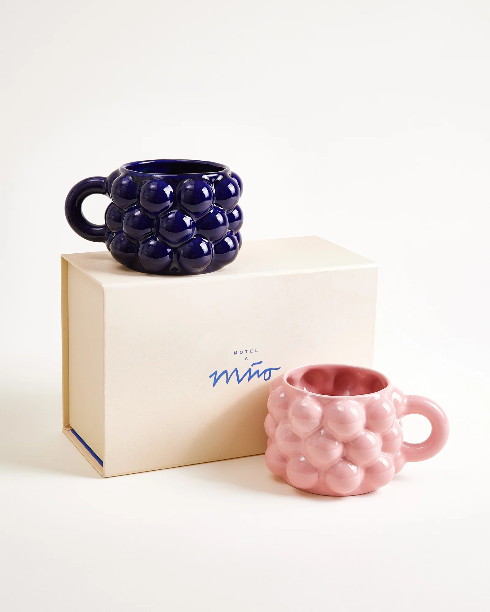 MaM x Patrick Vogel Geschenk-Set Tasse groß rosa dunkelblau 3-teilig