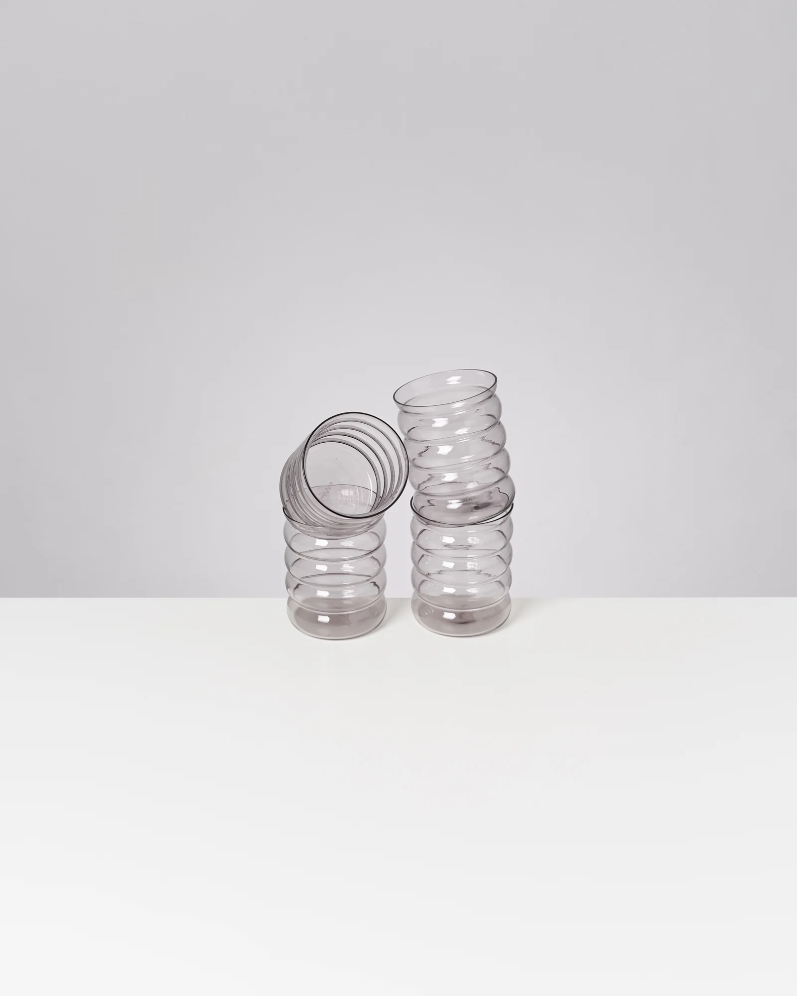 Joia Glas groß bubble grau 4er-Set