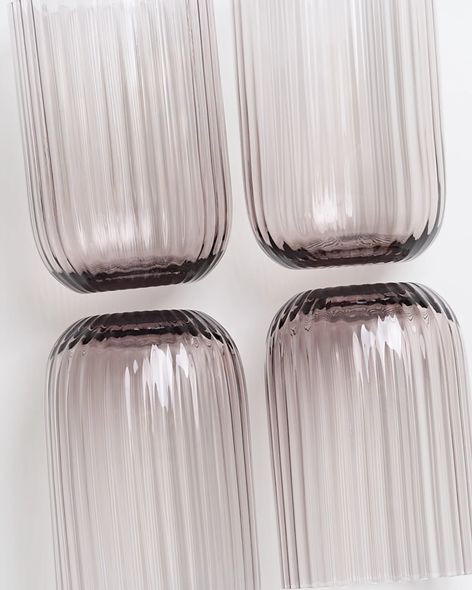Joia Glas klein riffled grau 4er-Set - Image 4