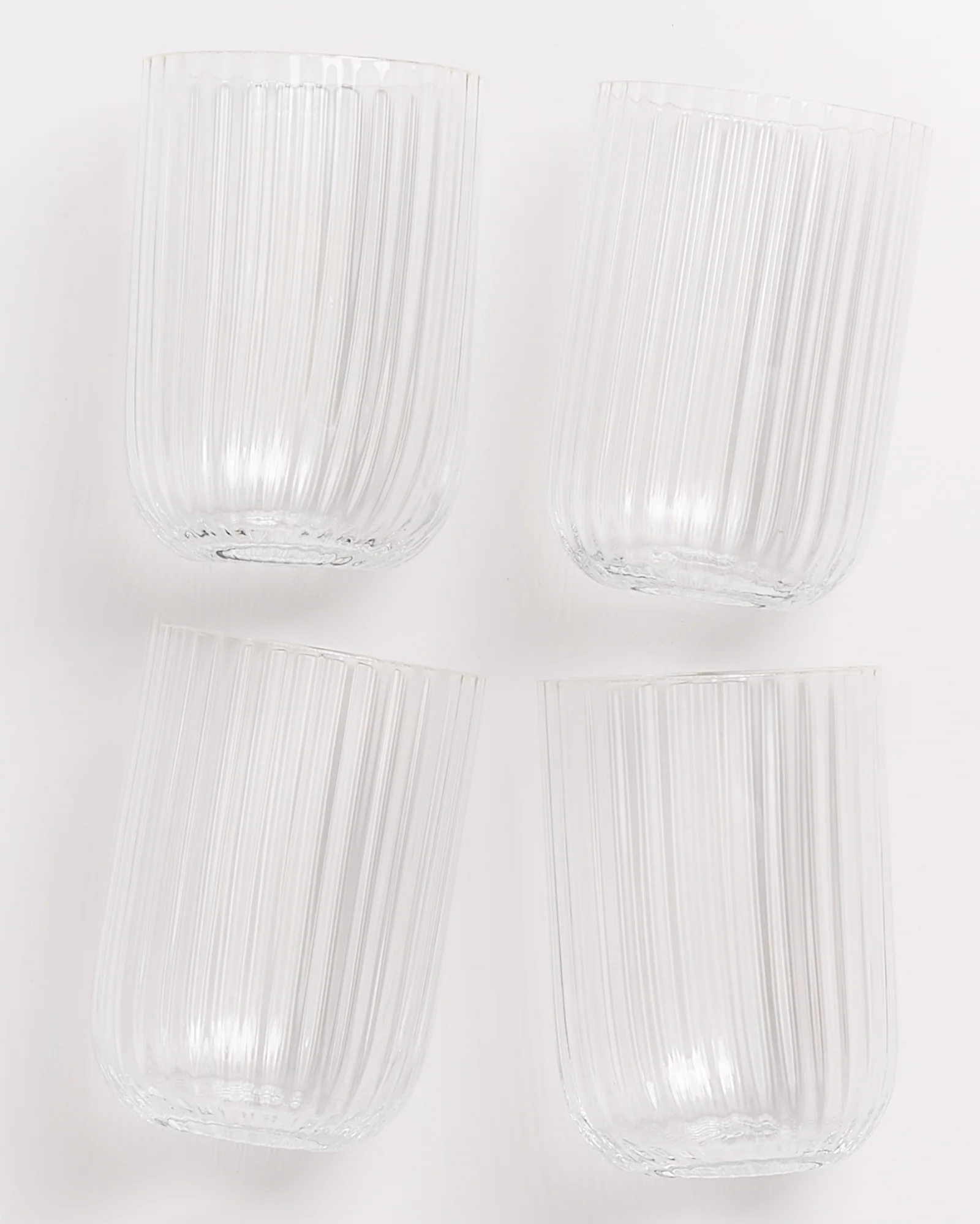 Joia Glas klein riffled transparent 4er-Set - Image 3
