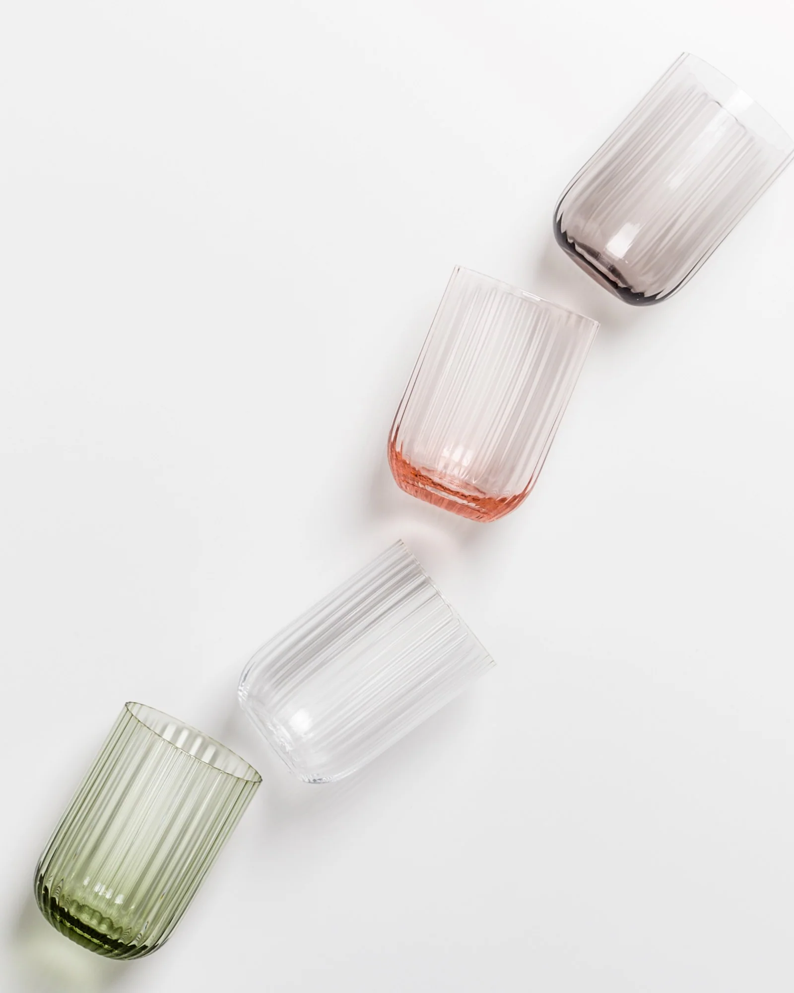 Joia Glas klein riffled Blush Spark mix 4er-Set - Image 2