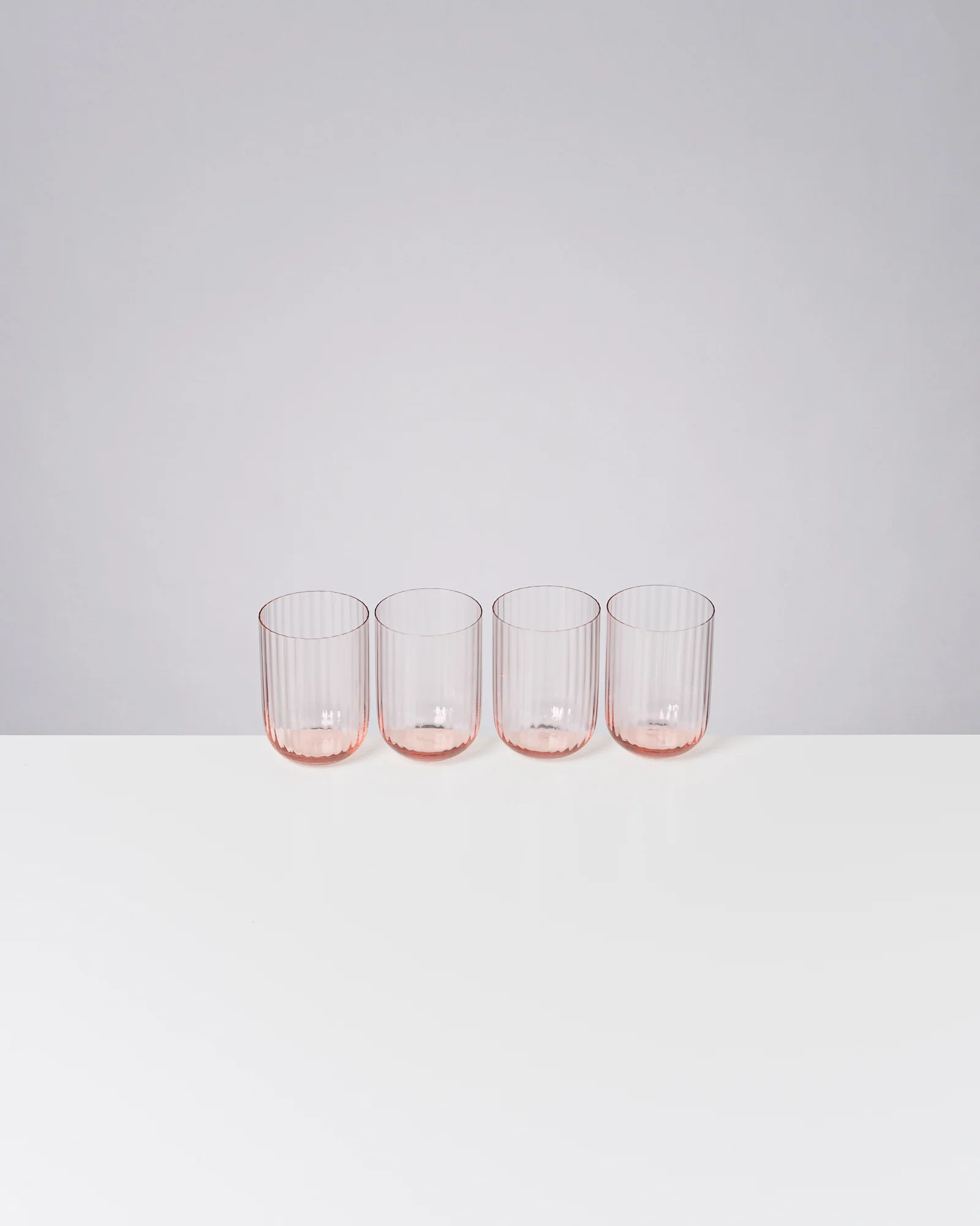 Joia Glas klein riffled rosé 4er-Set