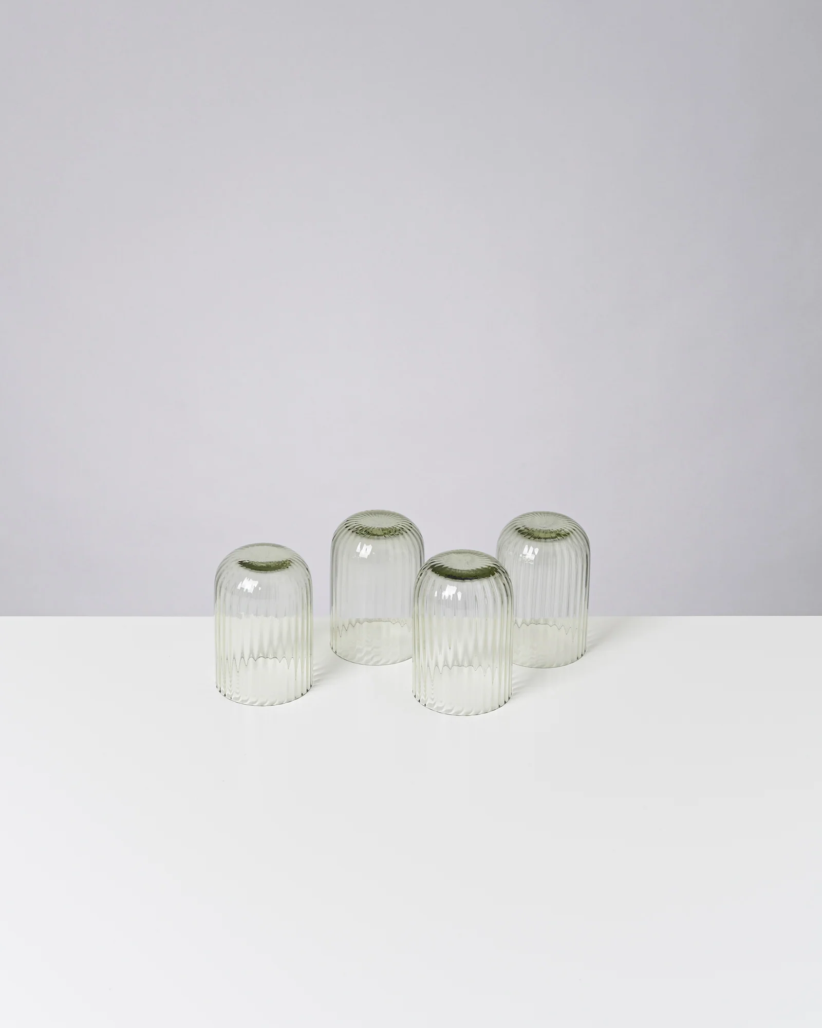Joia Glas klein riffled smaragd 4er-Set - Image 3