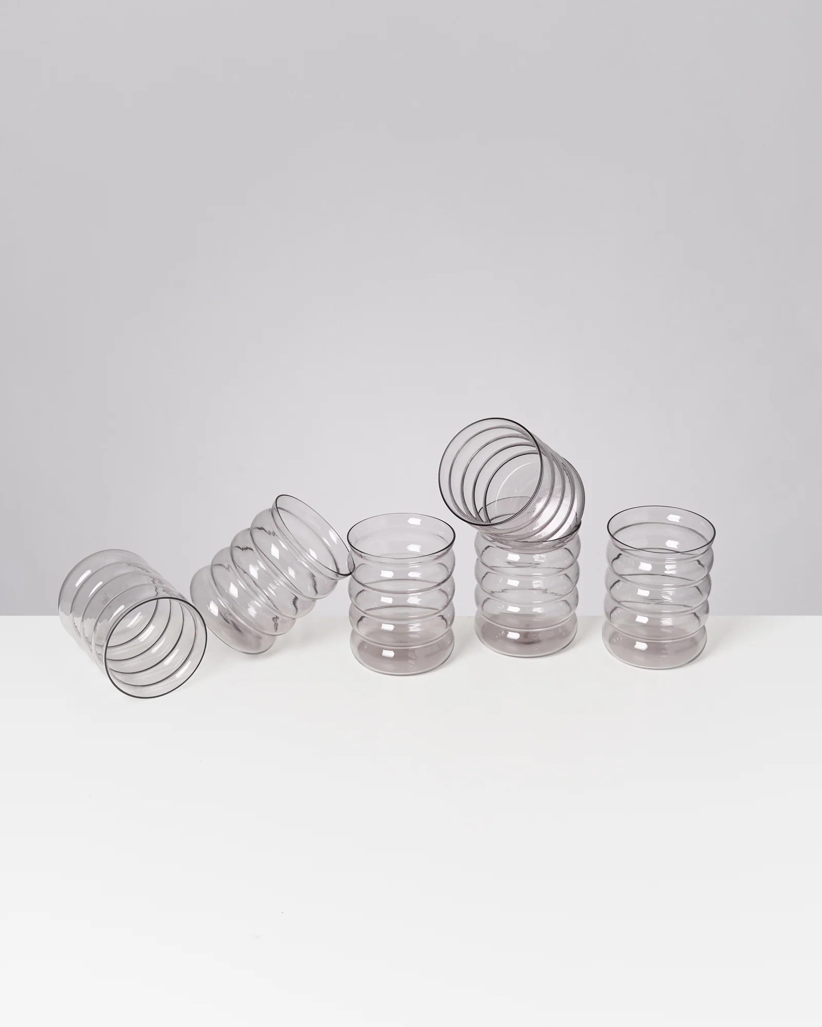 Joia Glas groß bubble grau 6er-Set