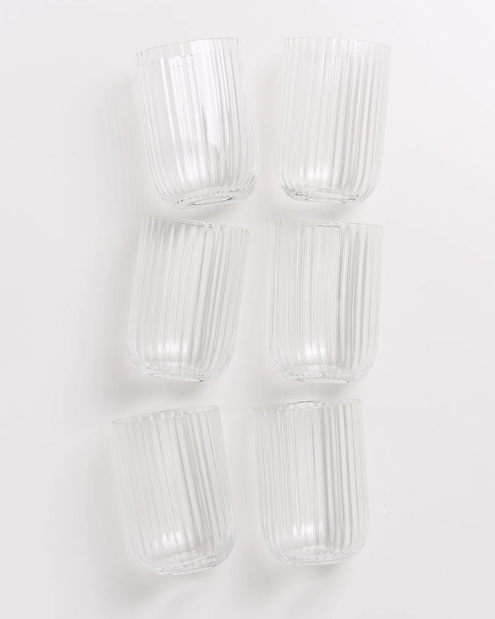 Joia Glas klein riffled transparent 6er-Set - Image 3