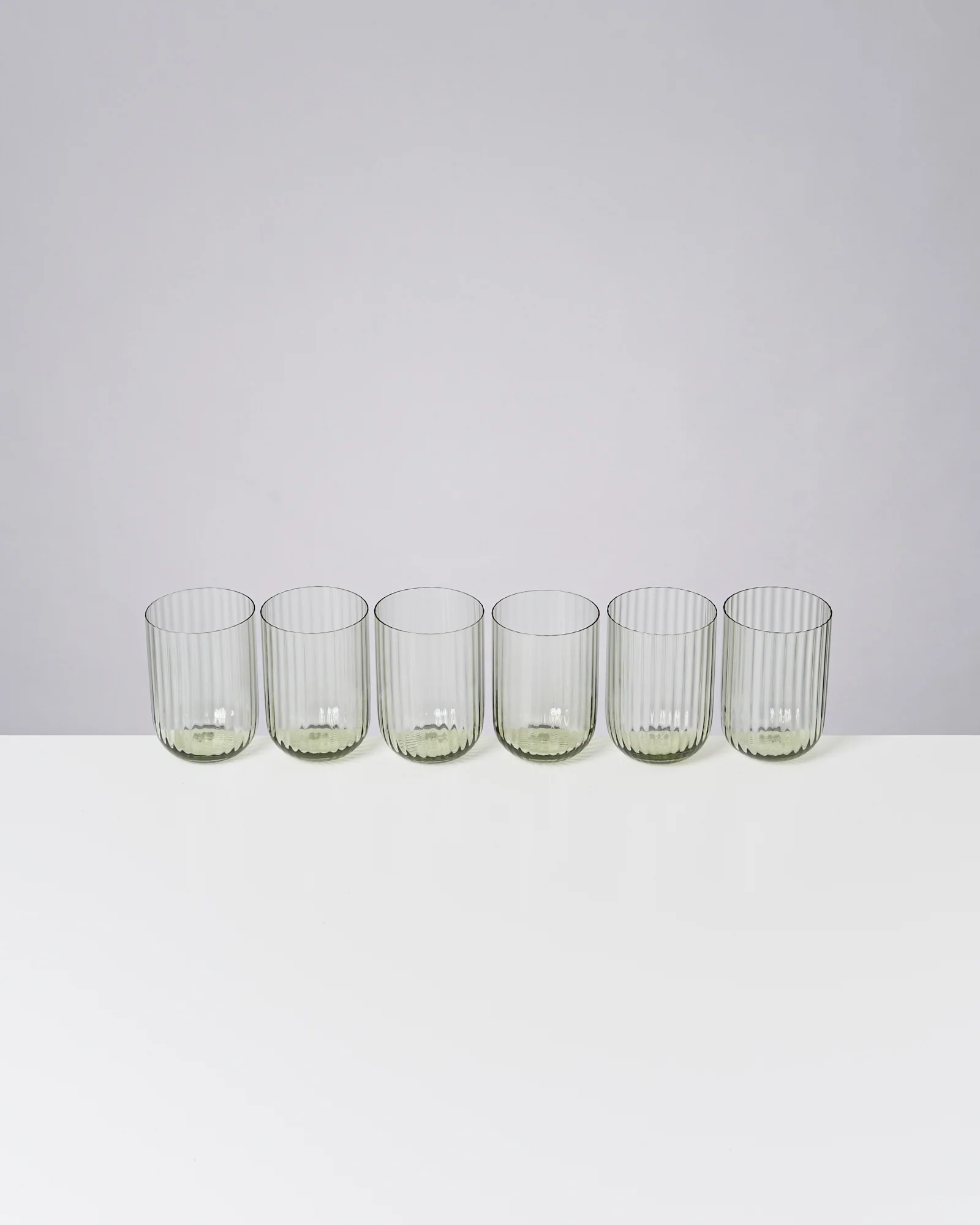 Joia Glas klein riffled smaragd 6er-Set