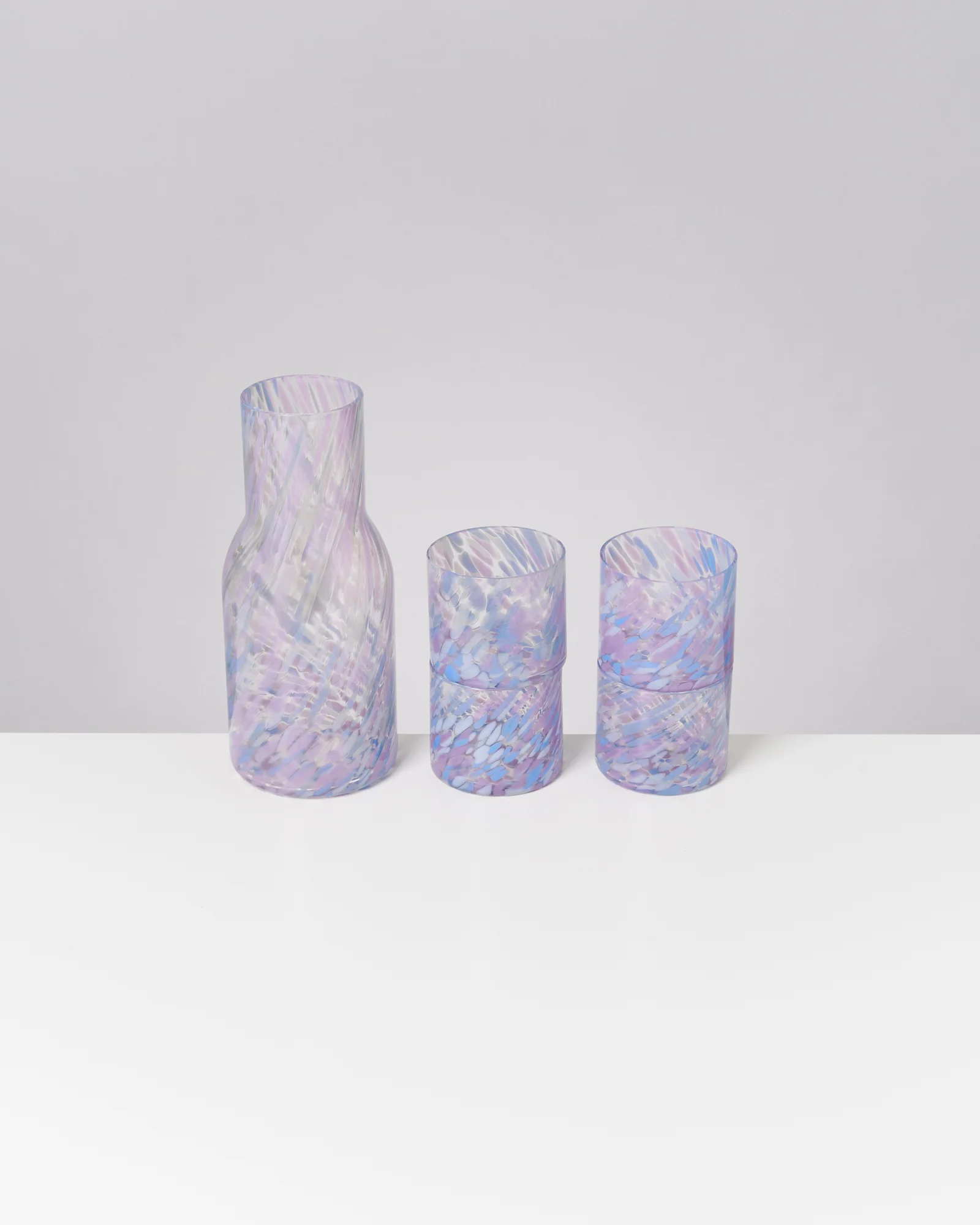 Joia Glas klein drops blau lila 5er-Set