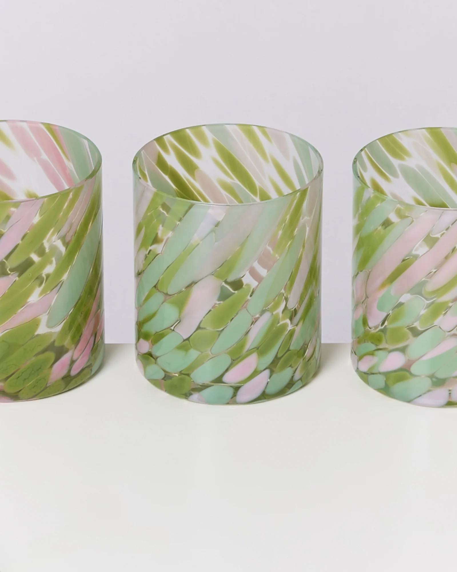 Joia Glas groß drops grün rosa - Image 3