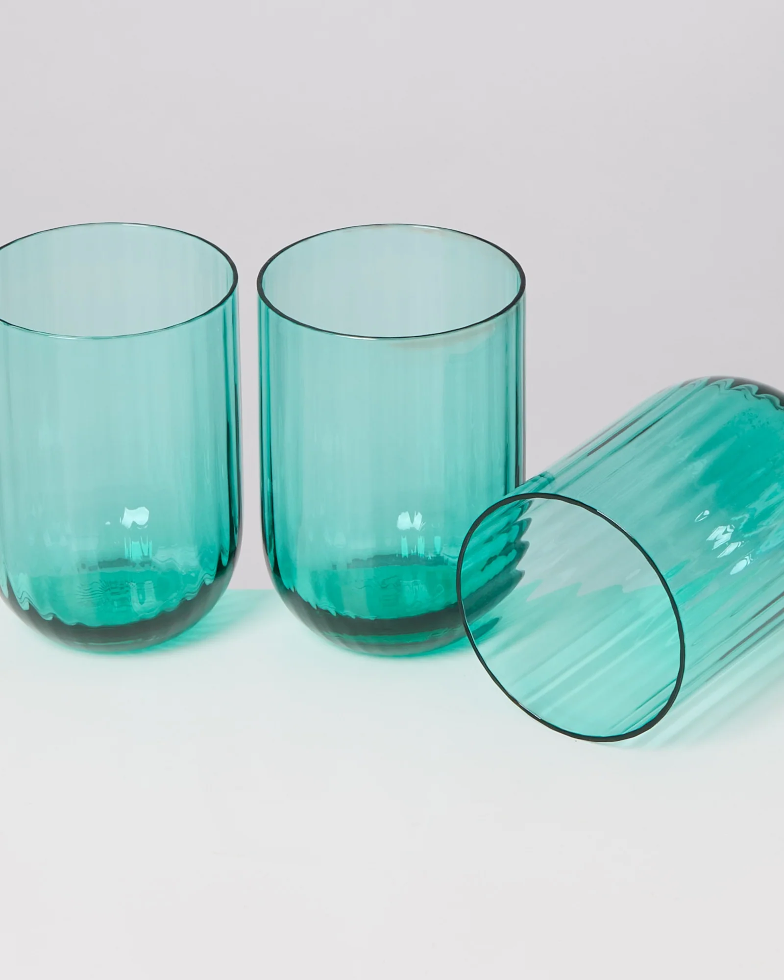 Joia Glas klein riffled türkis - Image 8