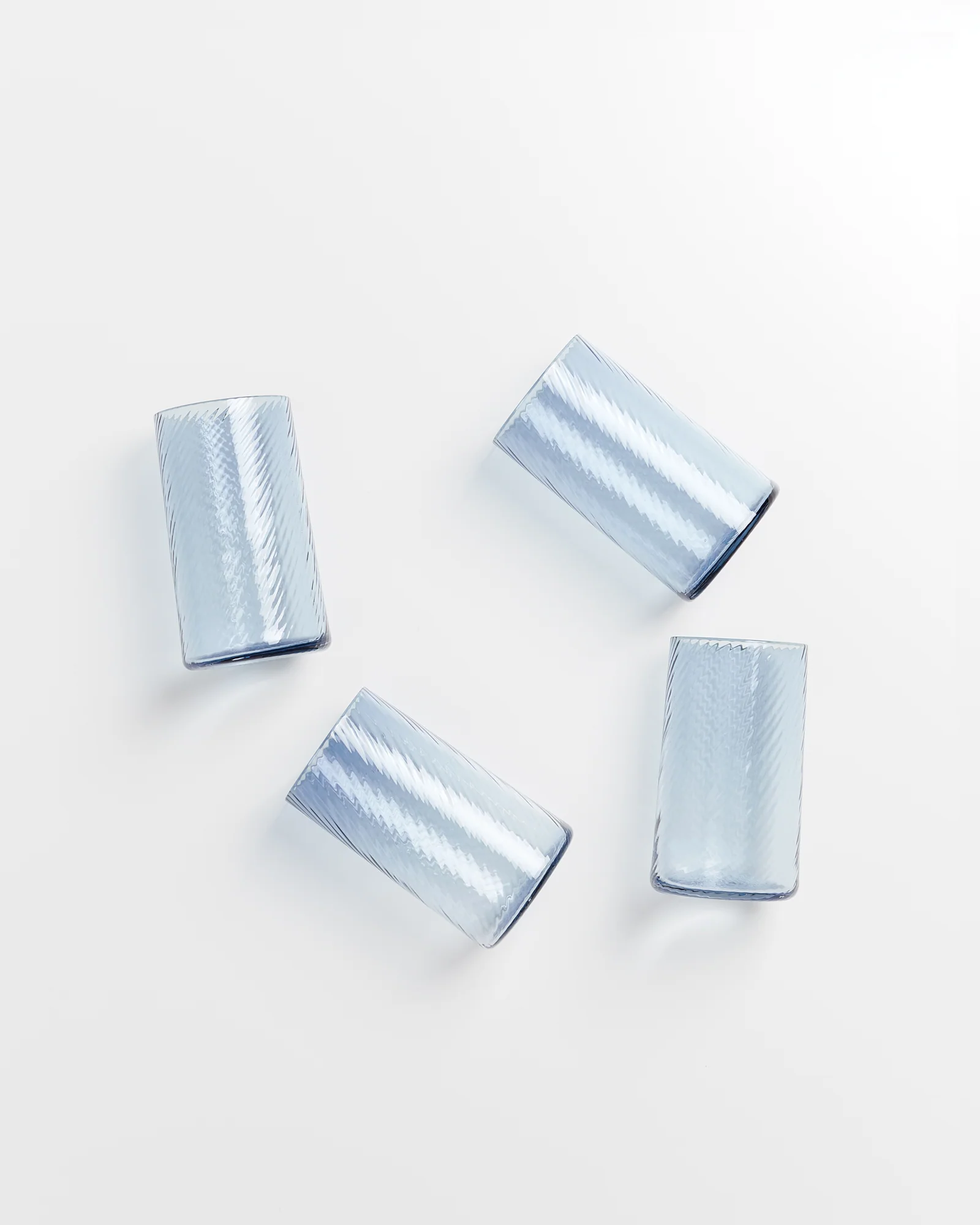 Leiria Glas klein riffled blau 4er-Set - Image 4