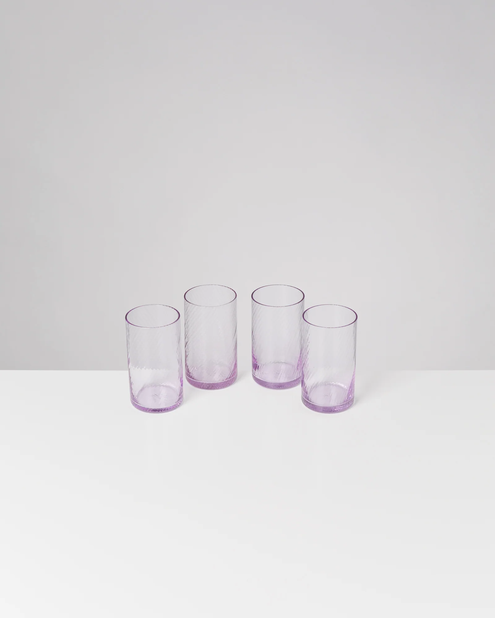 Leiria Glas klein riffled lila 4er-Set