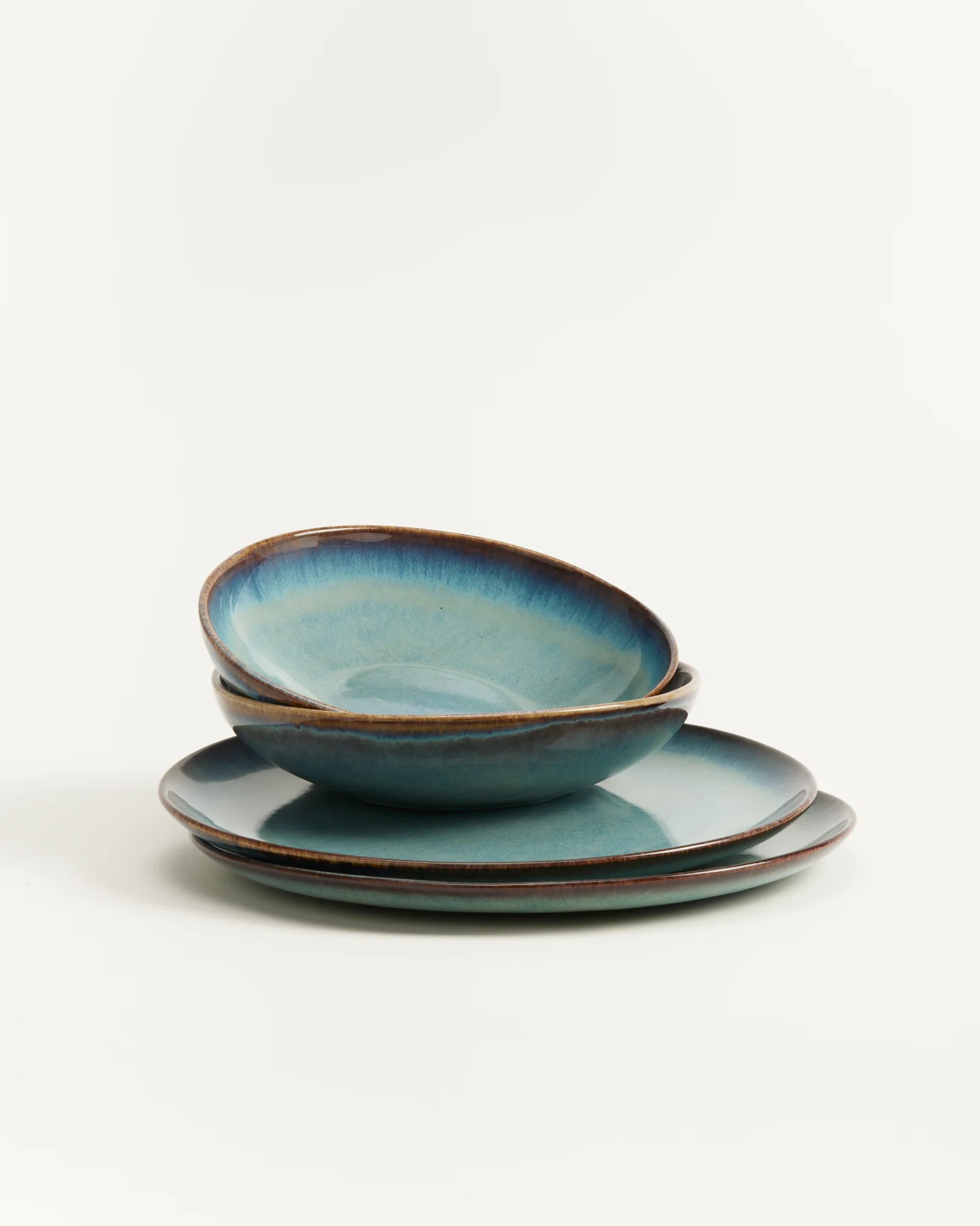 Madeira Dinner-Set grünblau 4-teilig