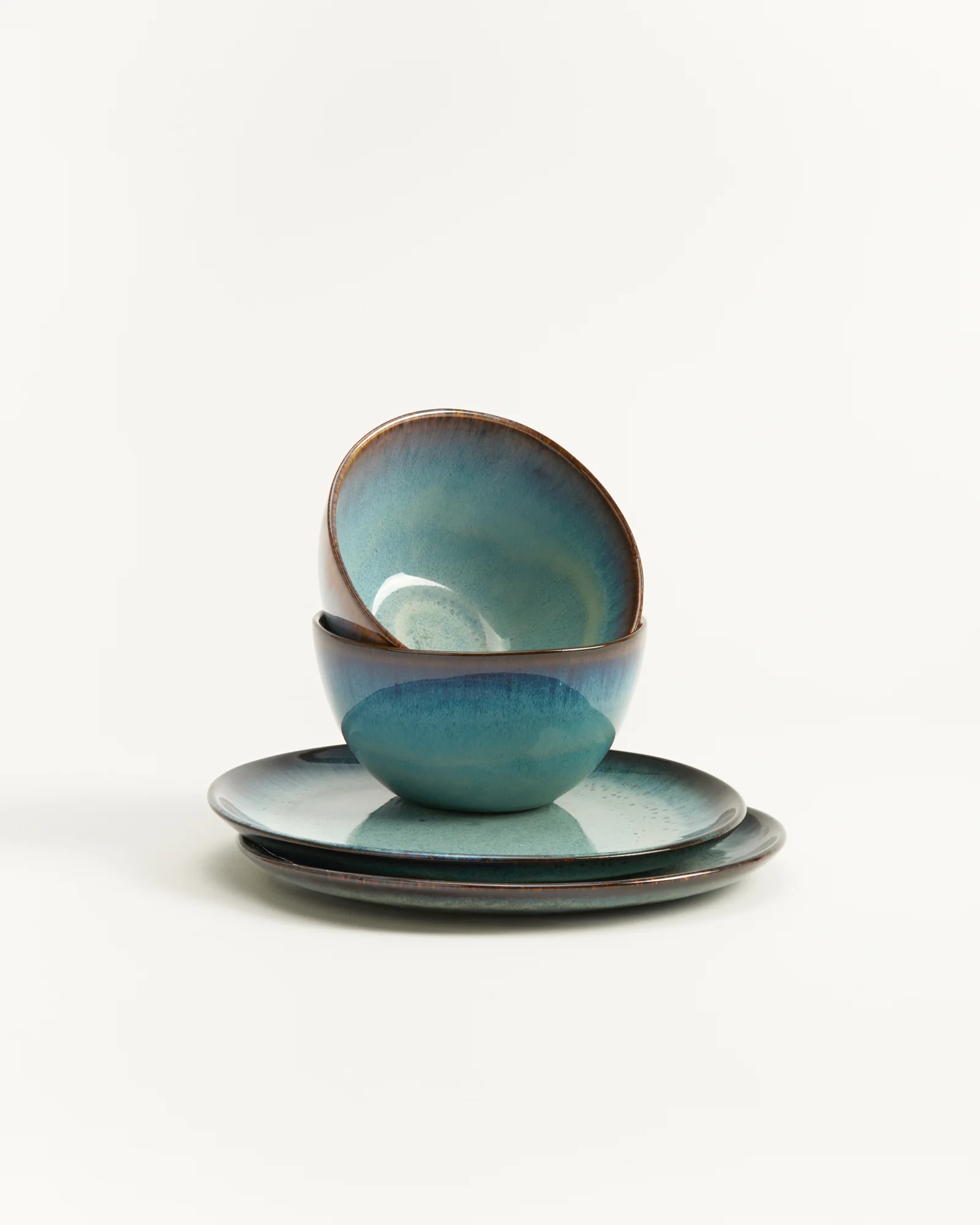 Madeira Frühstücks-Set grünblau 4-teilig
