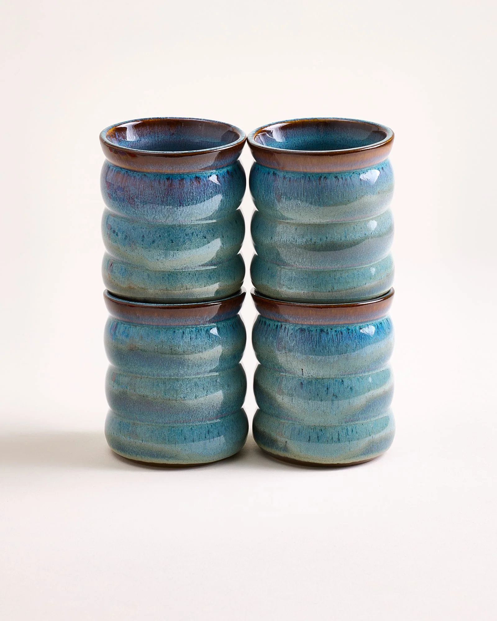 Madeira Becher groß bubble grünblau 4er-Set