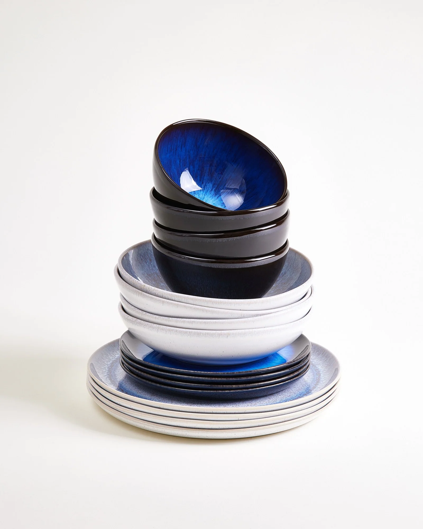 Melides Geschirr-Set deepseablue stoneblue 16-teilig