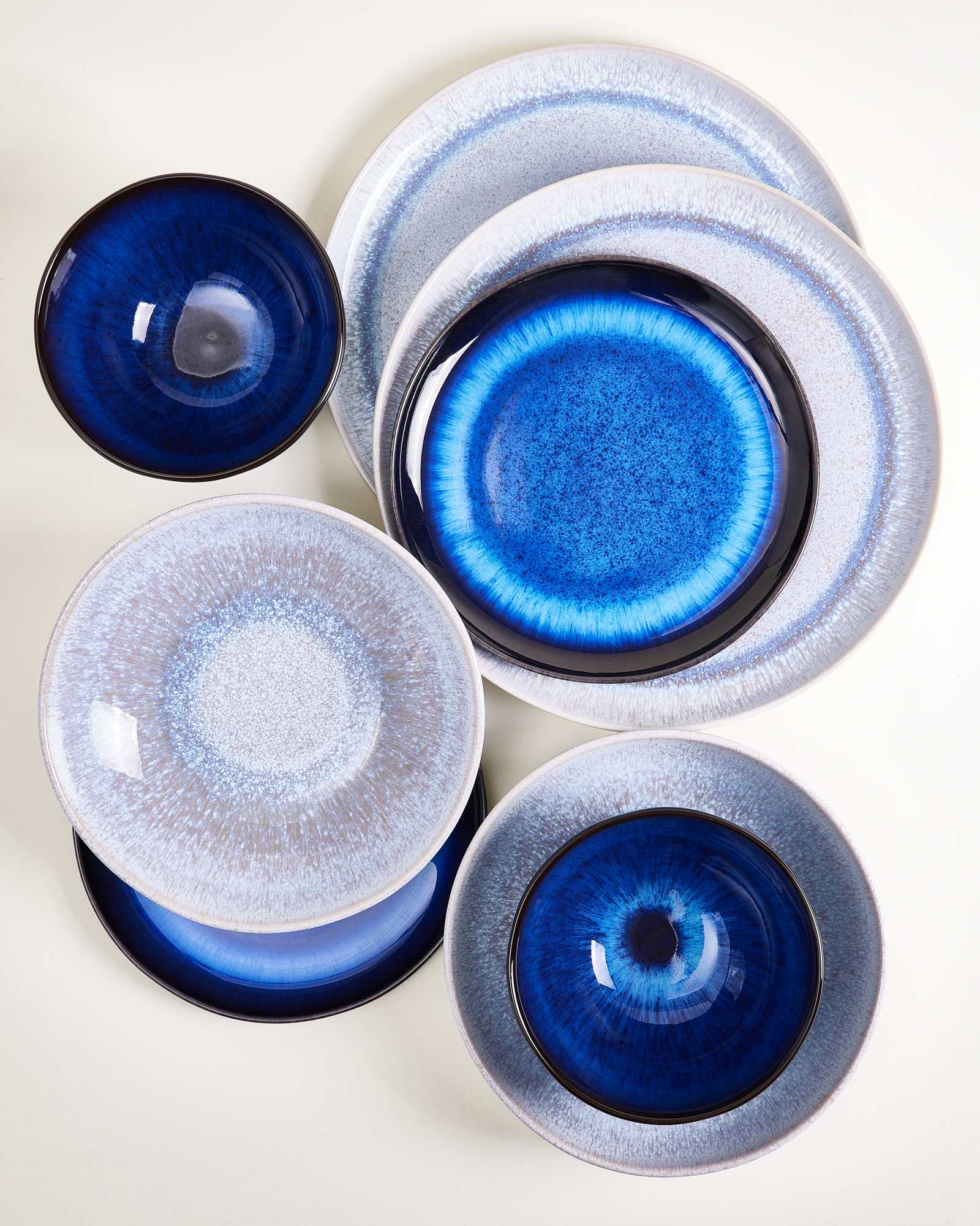 Melides Geschirr-Set deepseablue stoneblue 16-teilig - Image 2