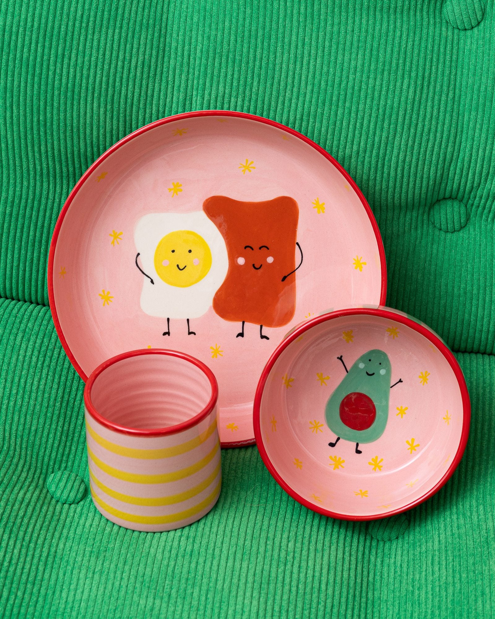 Miio Miini Geschirr-Set rosa rot 3-teilig - Image 2