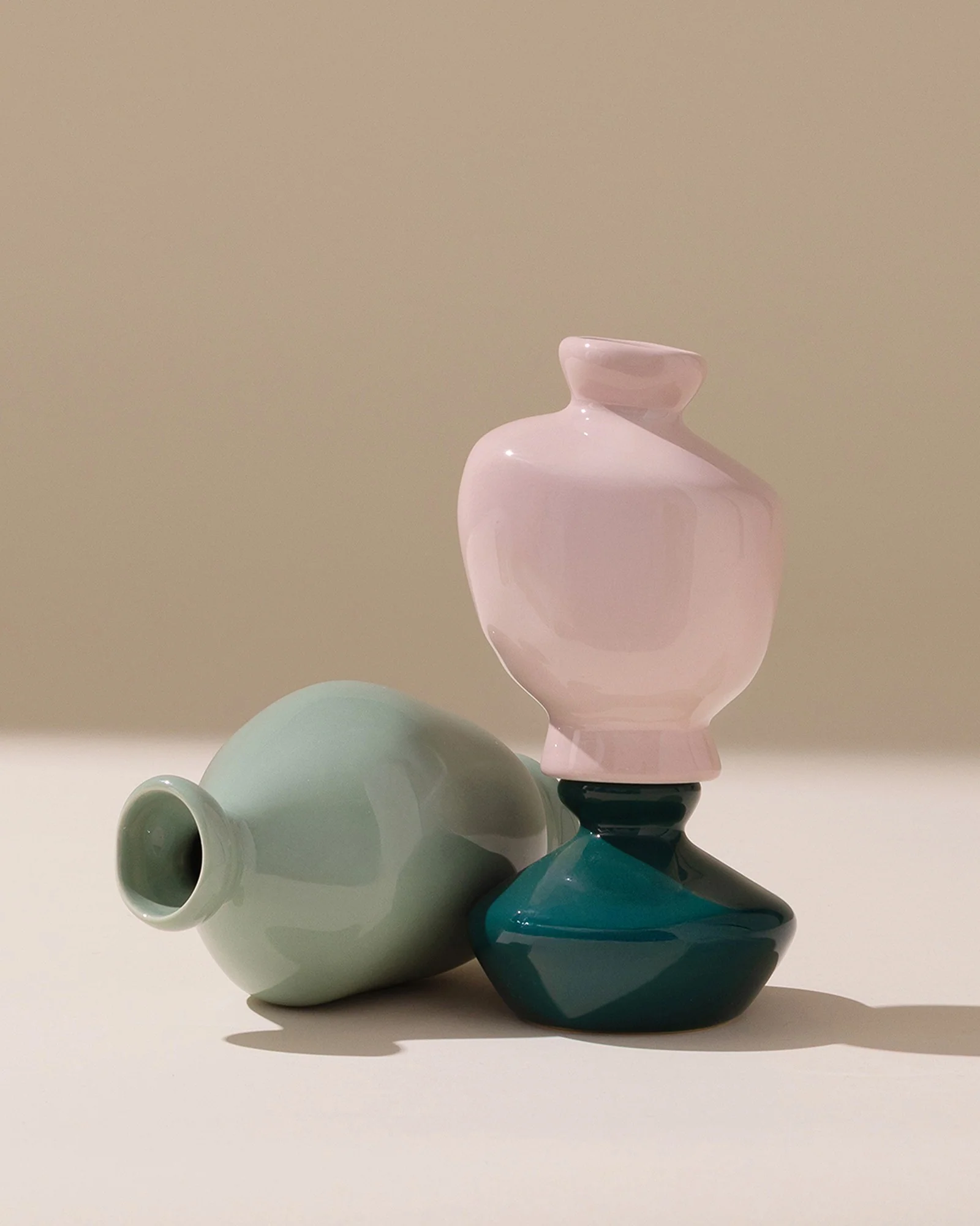 Mino Vase S 3er-Set dunkelgrün lila salbei - Image 7