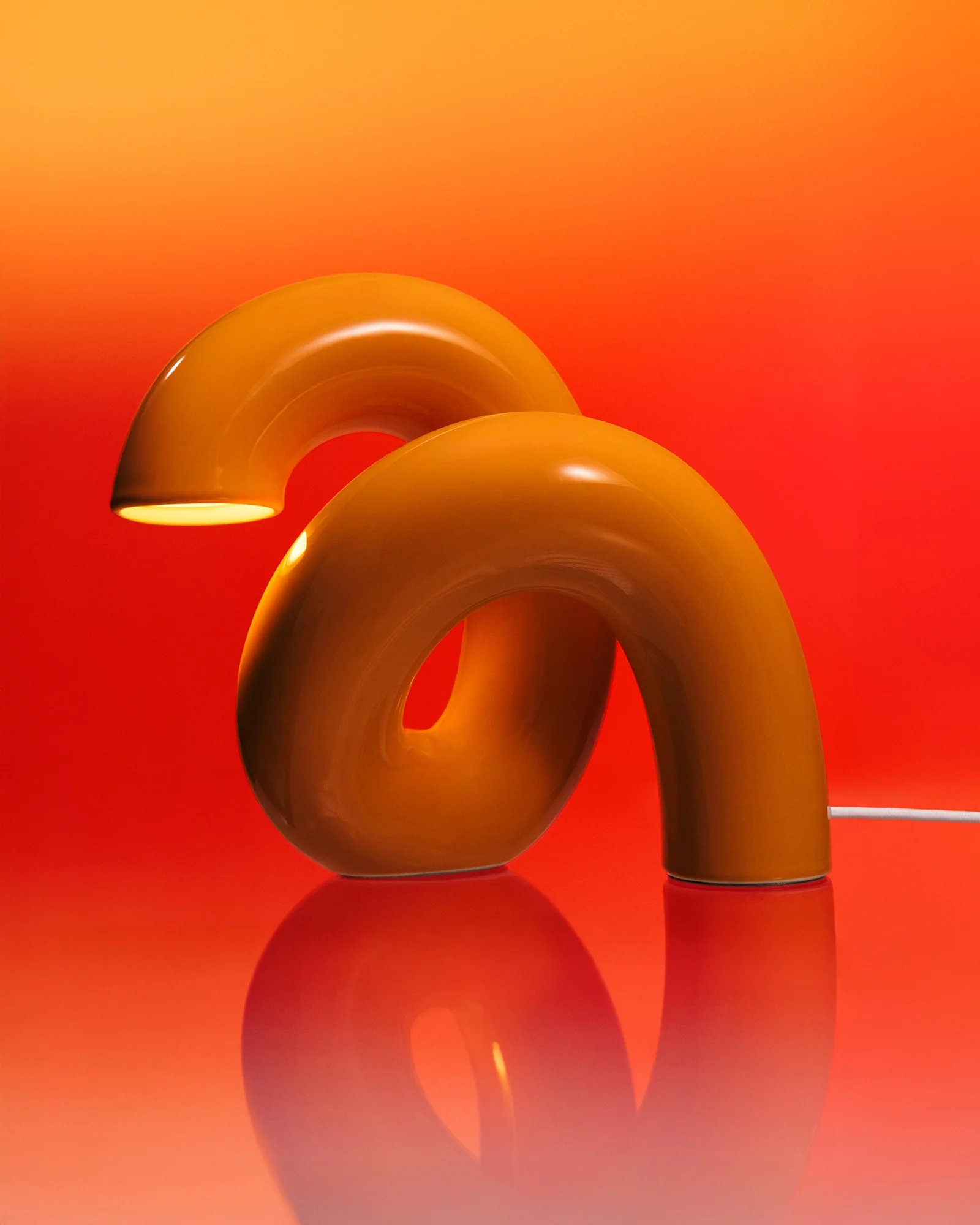 MaM x Ju Schnee Keramiklampe orange - Image 2