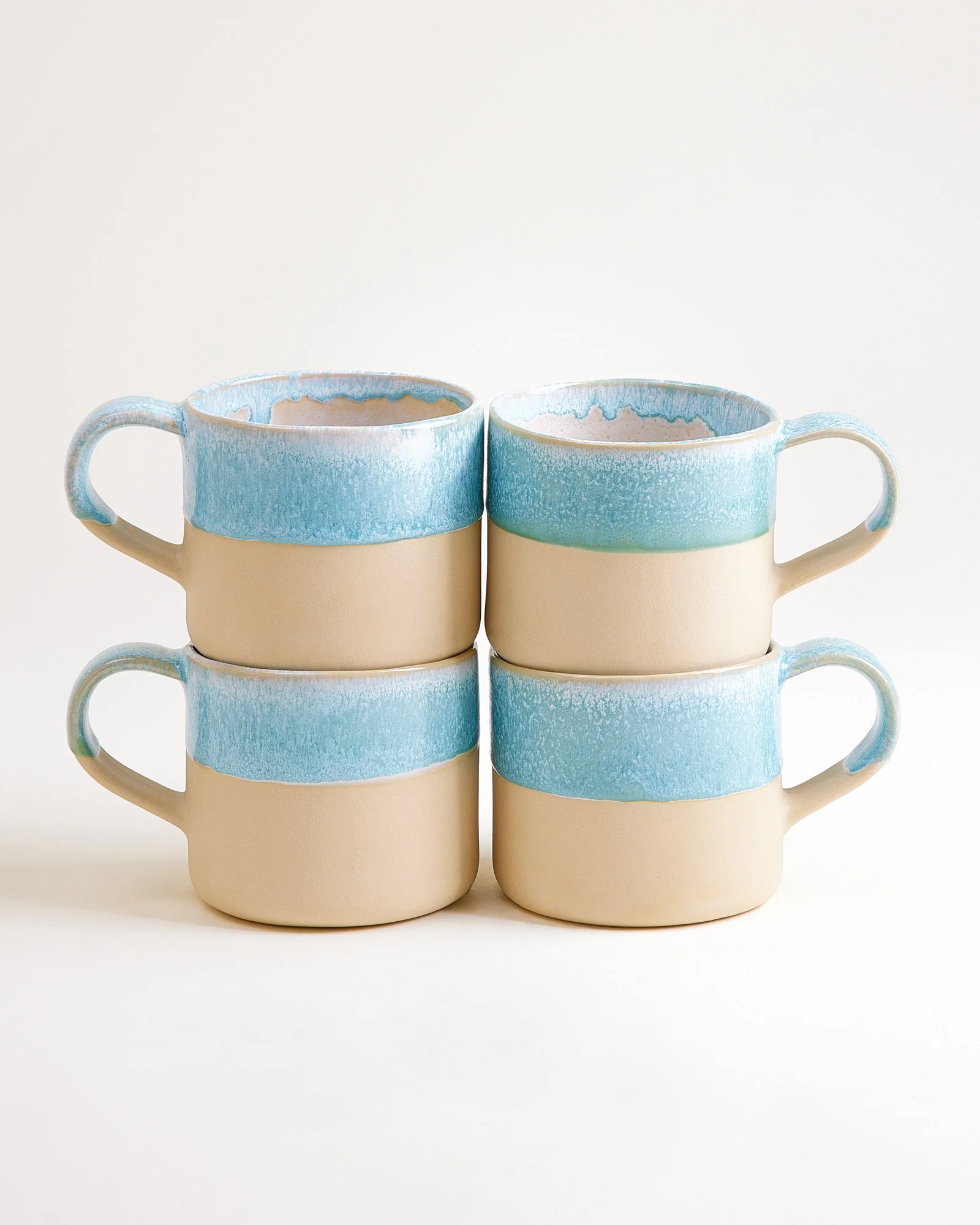Nódoa Tasse groß dipped hellblau 4er-Set