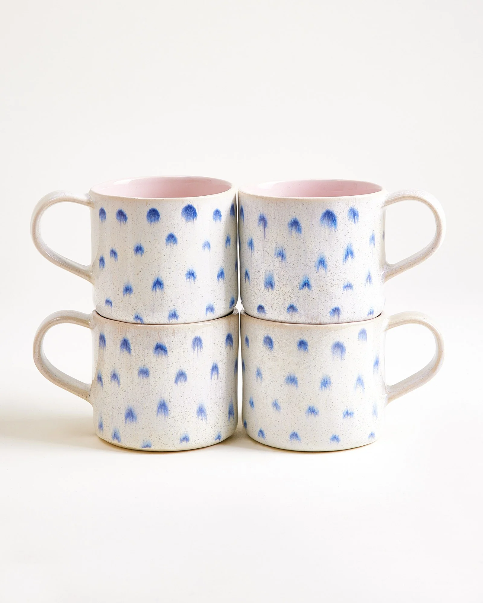 Nódoa Tasse groß gepunktet rosa blau 4er-Set