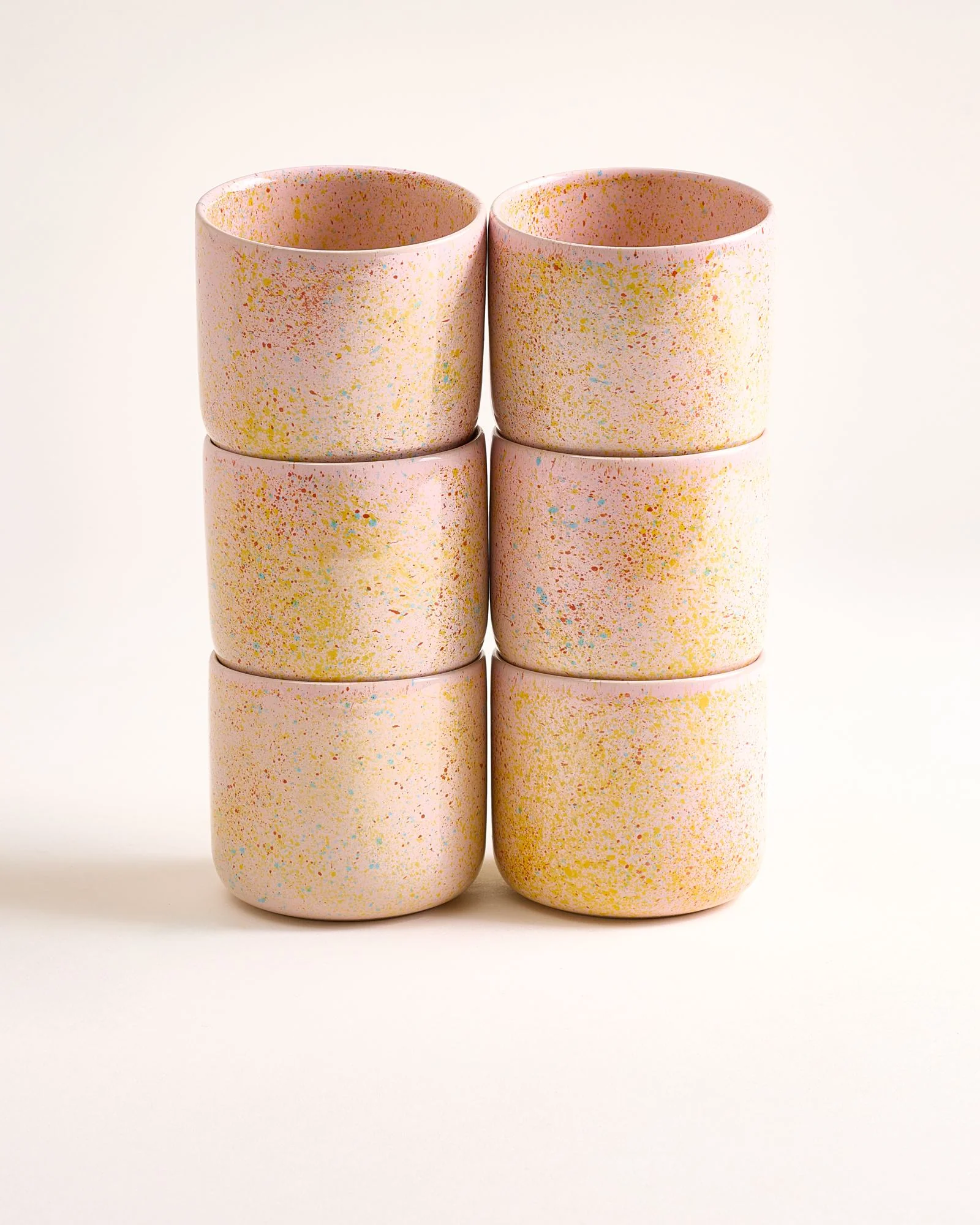 Nódoa Becher groß gesprenkelt rosa 6er-Set