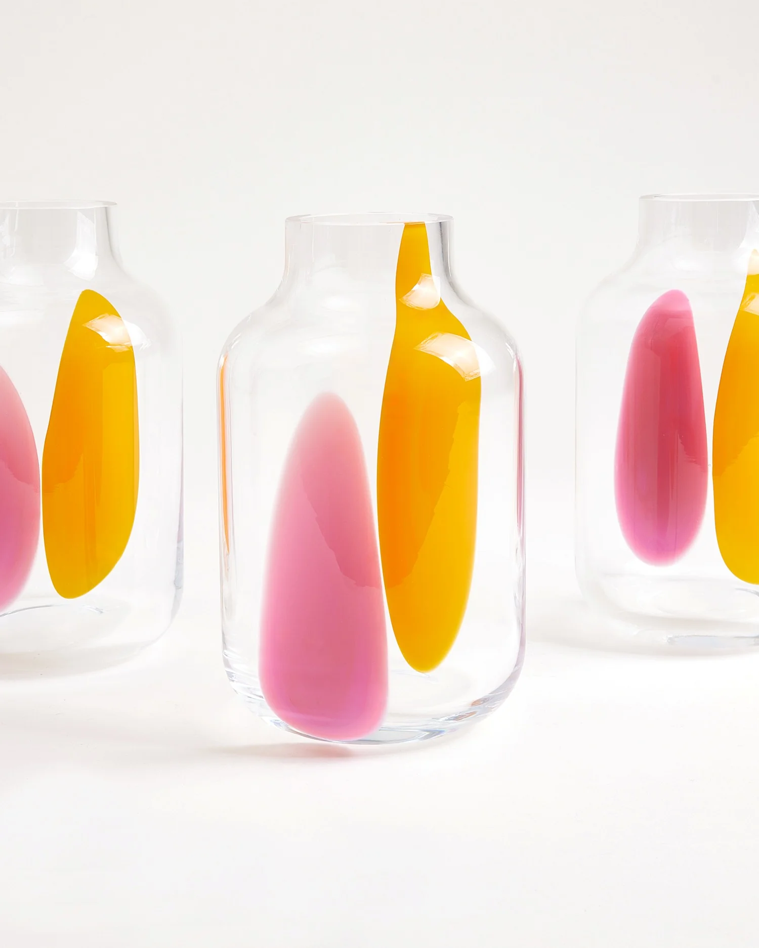 Nuno Glasvase M drops rosa orange - Image 3