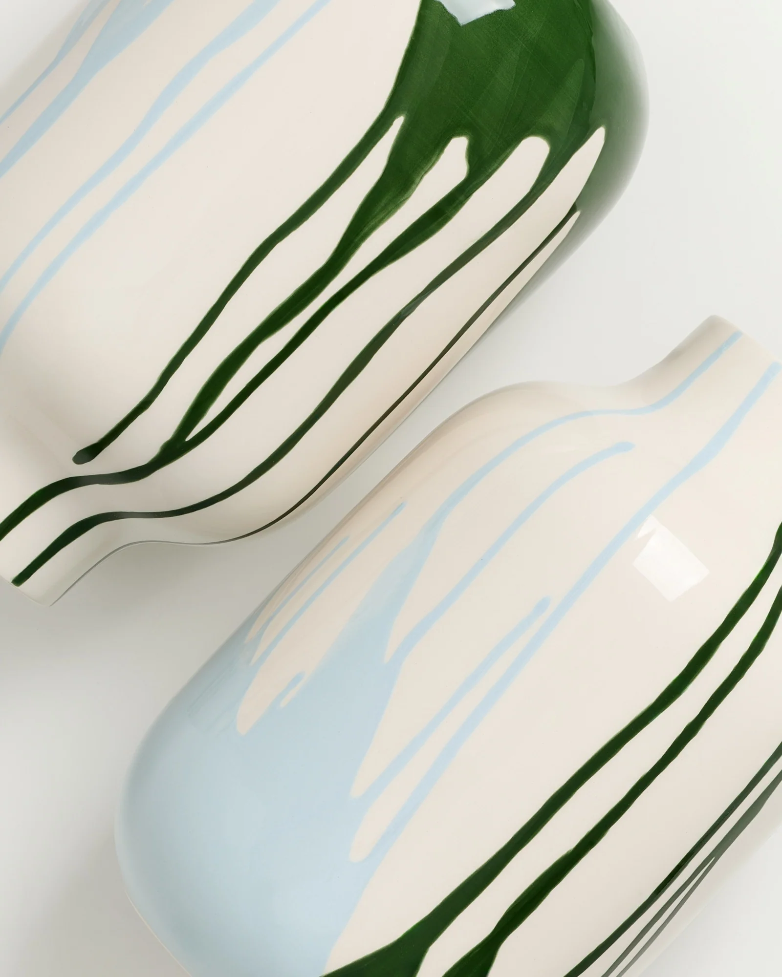 Nuno Vase L drip dunkelgrün hellblau - Image 4
