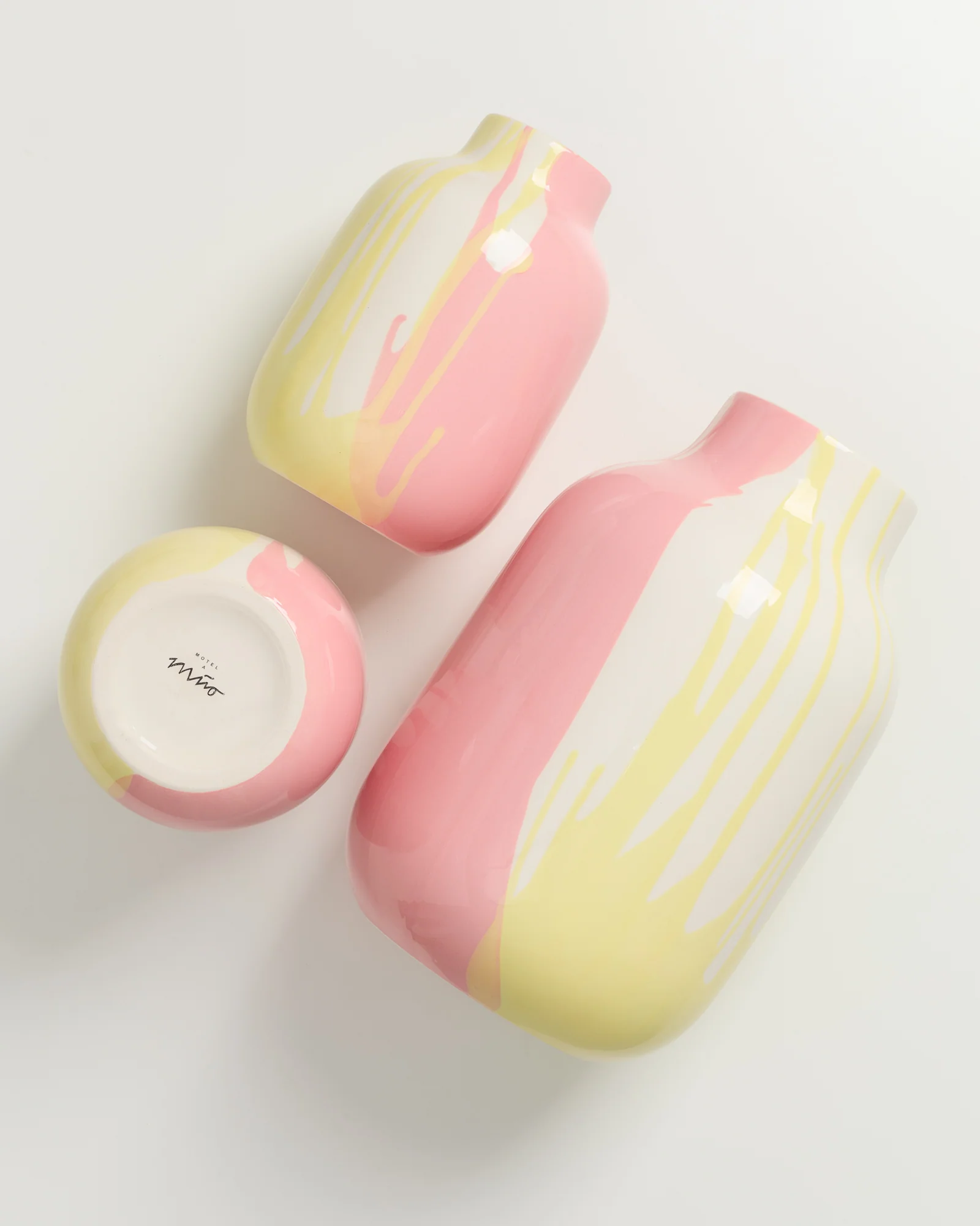 Nuno Vase L drip gelb rosa - Image 3