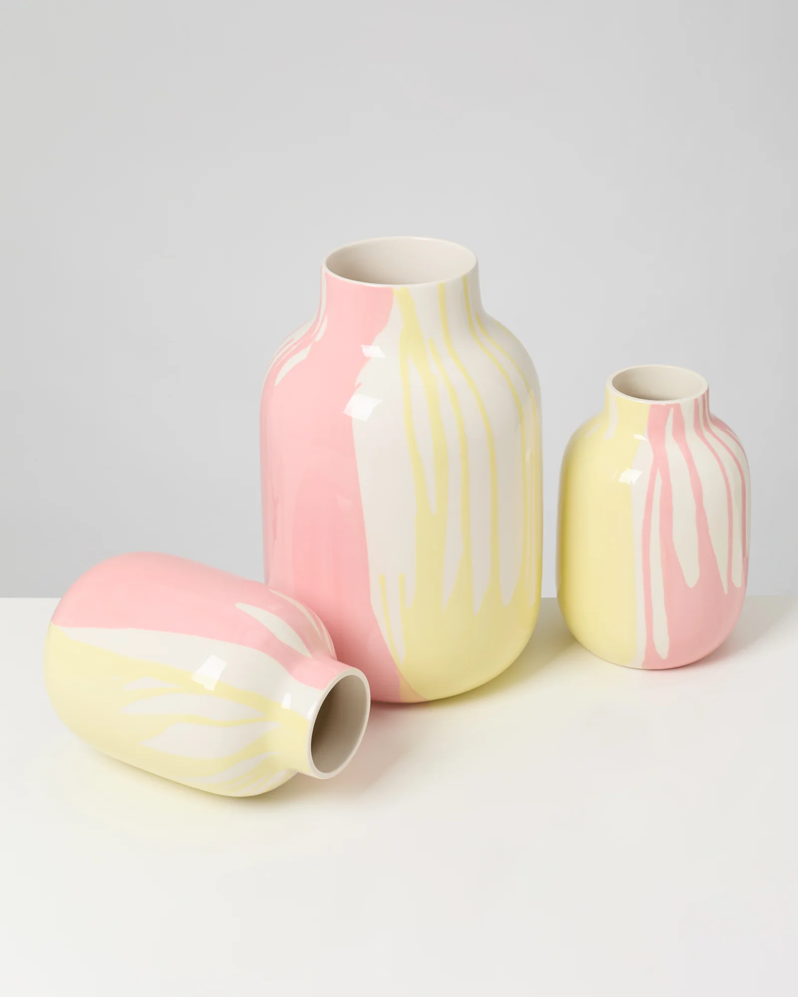 Nuno Vase L drip gelb rosa - Image 5