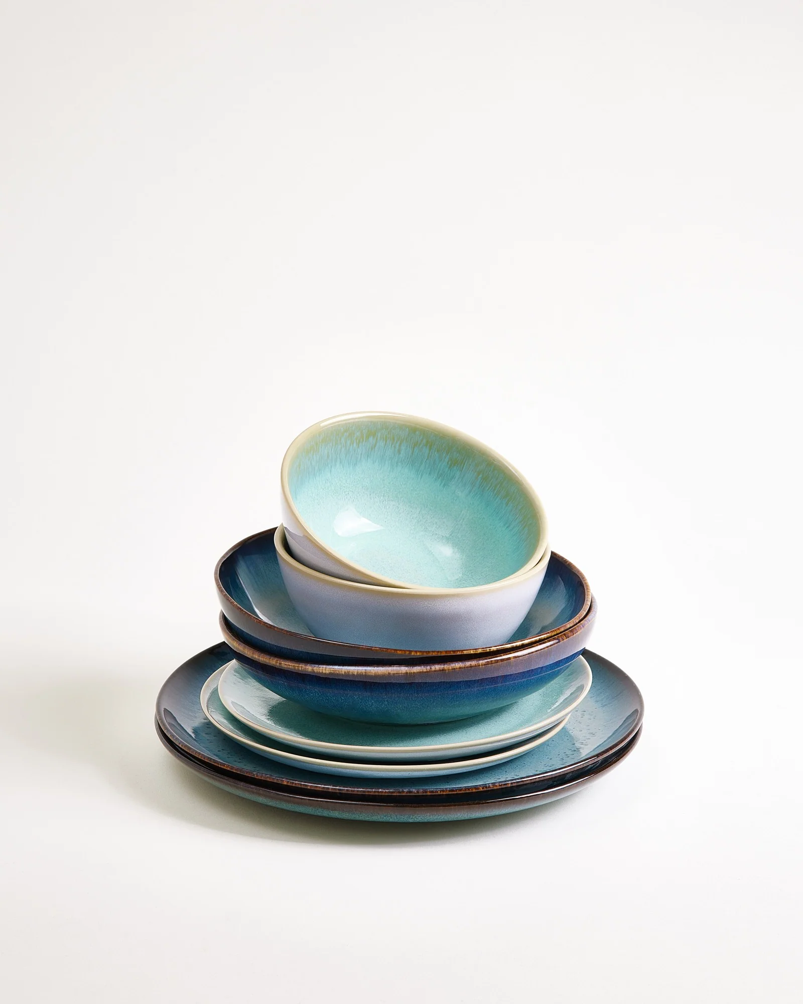 Geschirr-Set Ocean Vibes grünblau mint 8-teilig