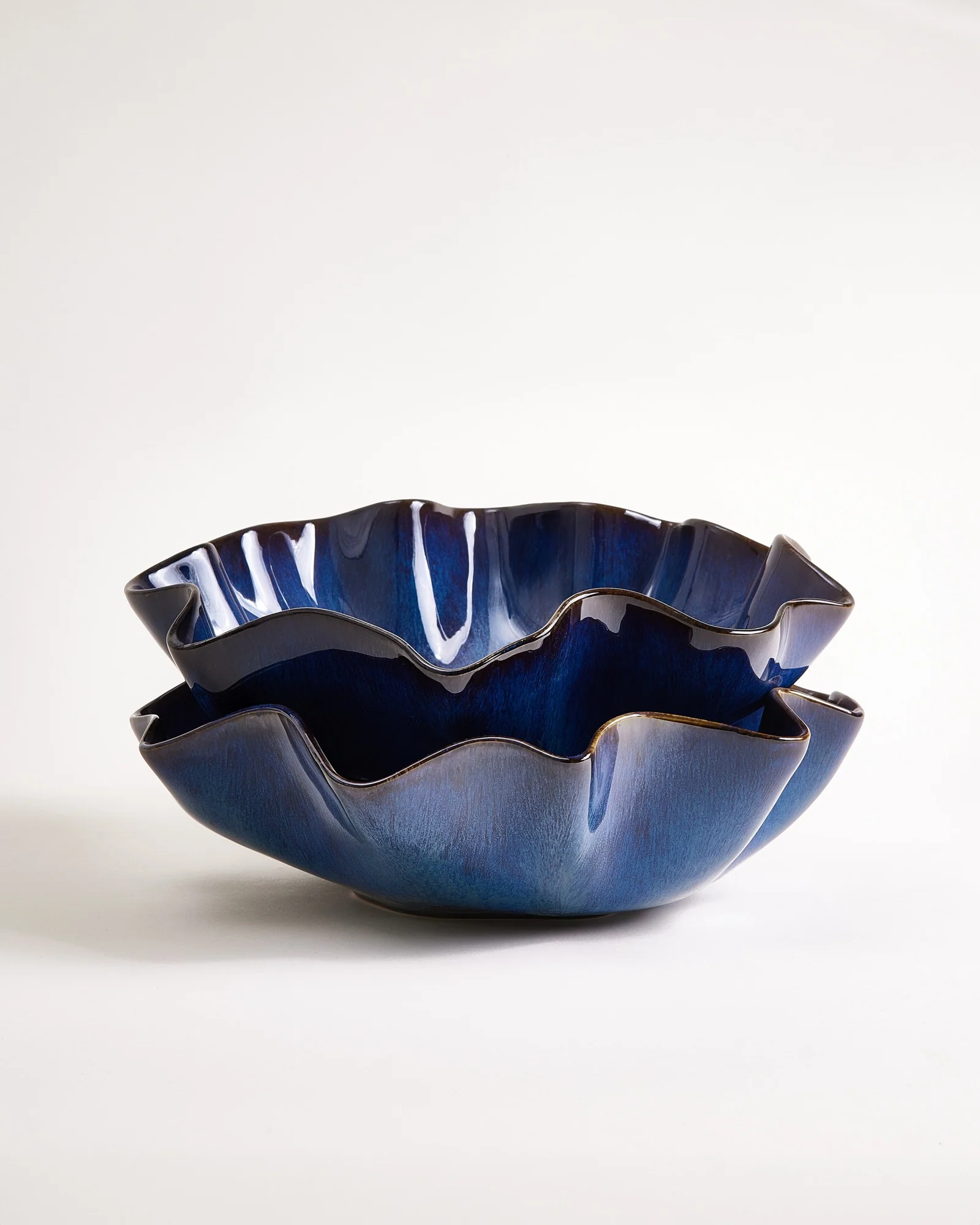 Pérola Servierschale groß shell dunkelblau - Image 4